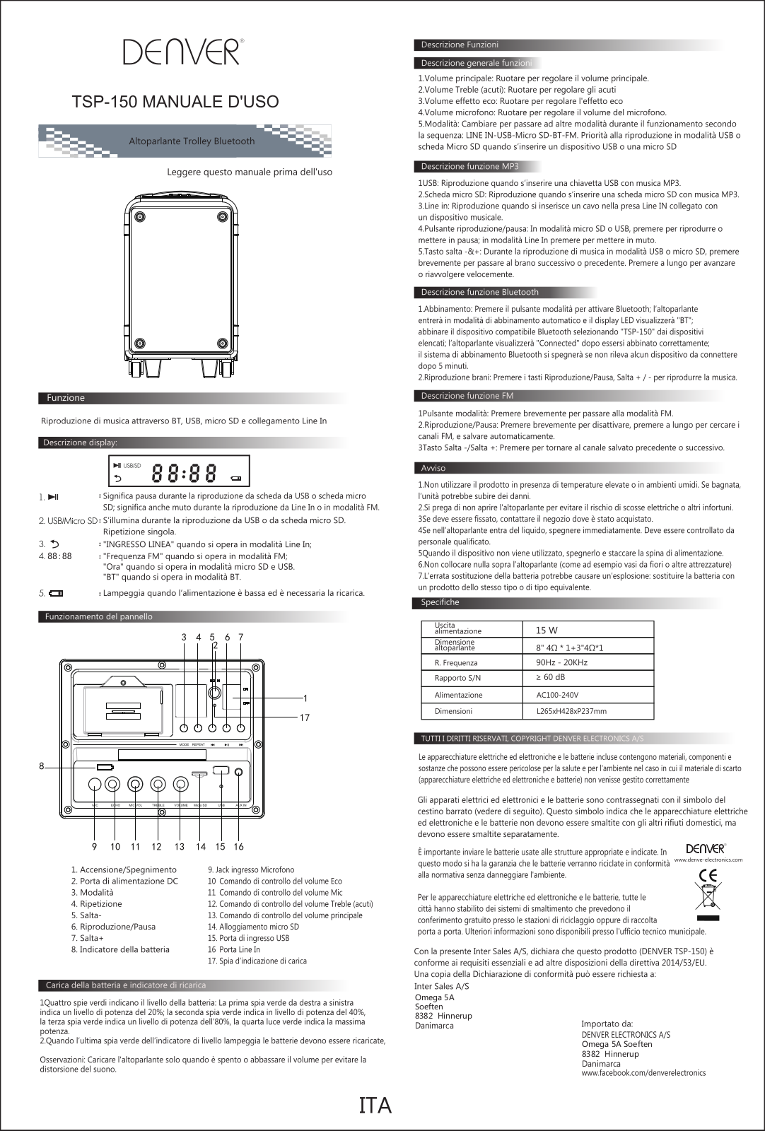 Denver TSP-150 User Guide