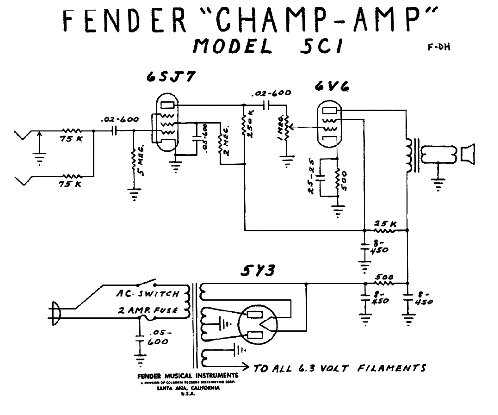 Fender amp 5c1 schematic