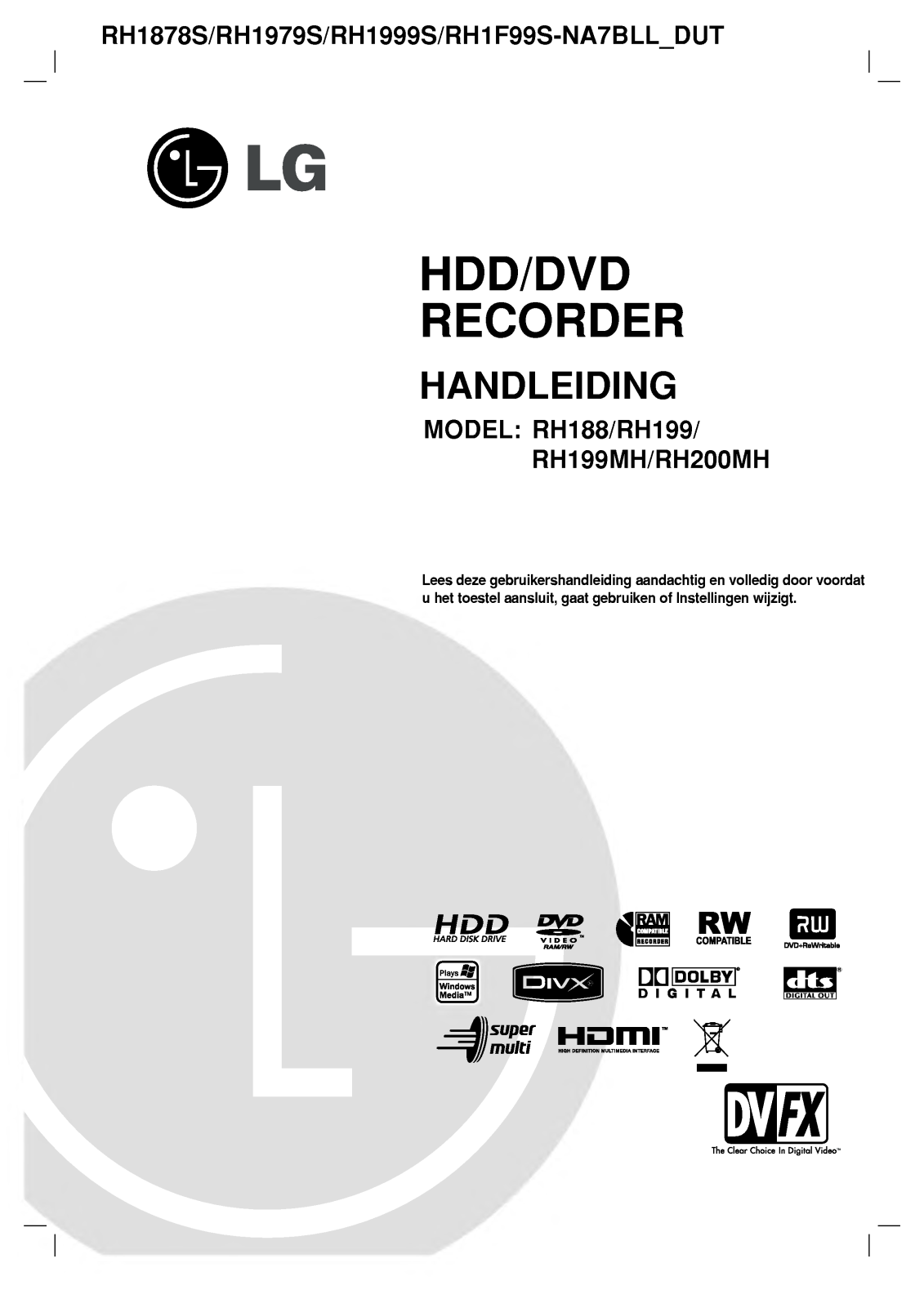 Lg RH188, RH199, RH199MH, RH200MH User Manual