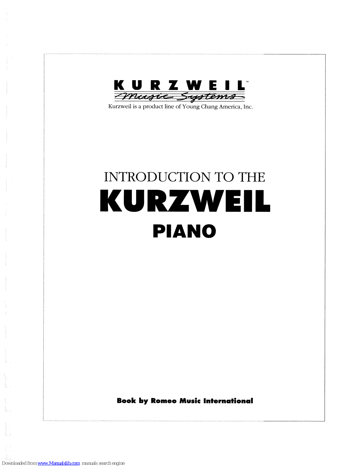 Kurzweil EP Series EP-400, EP Series EP-500, EP Series EP-300, EP, PIANO User Manual