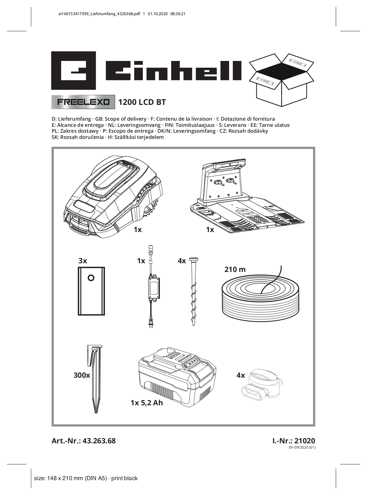 Einhell FREELEXO 1200 LCD BT User manual