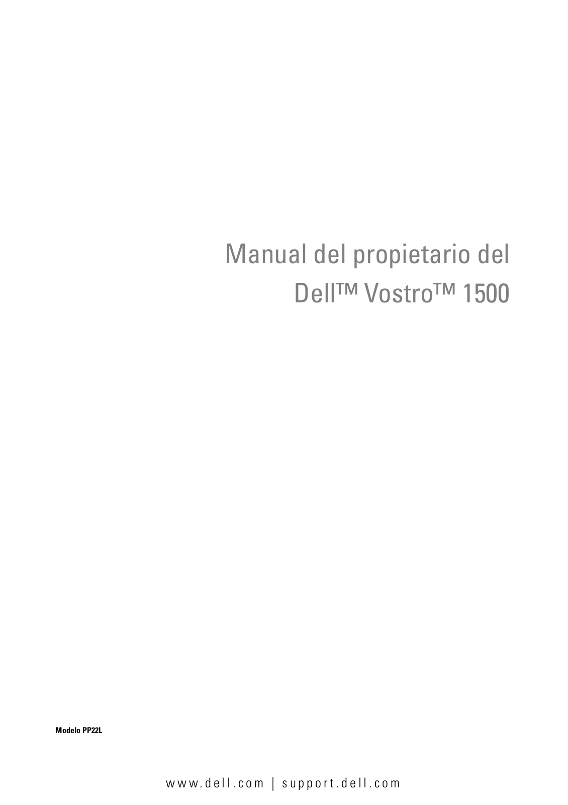 Dell Vostro 1500 User Manual