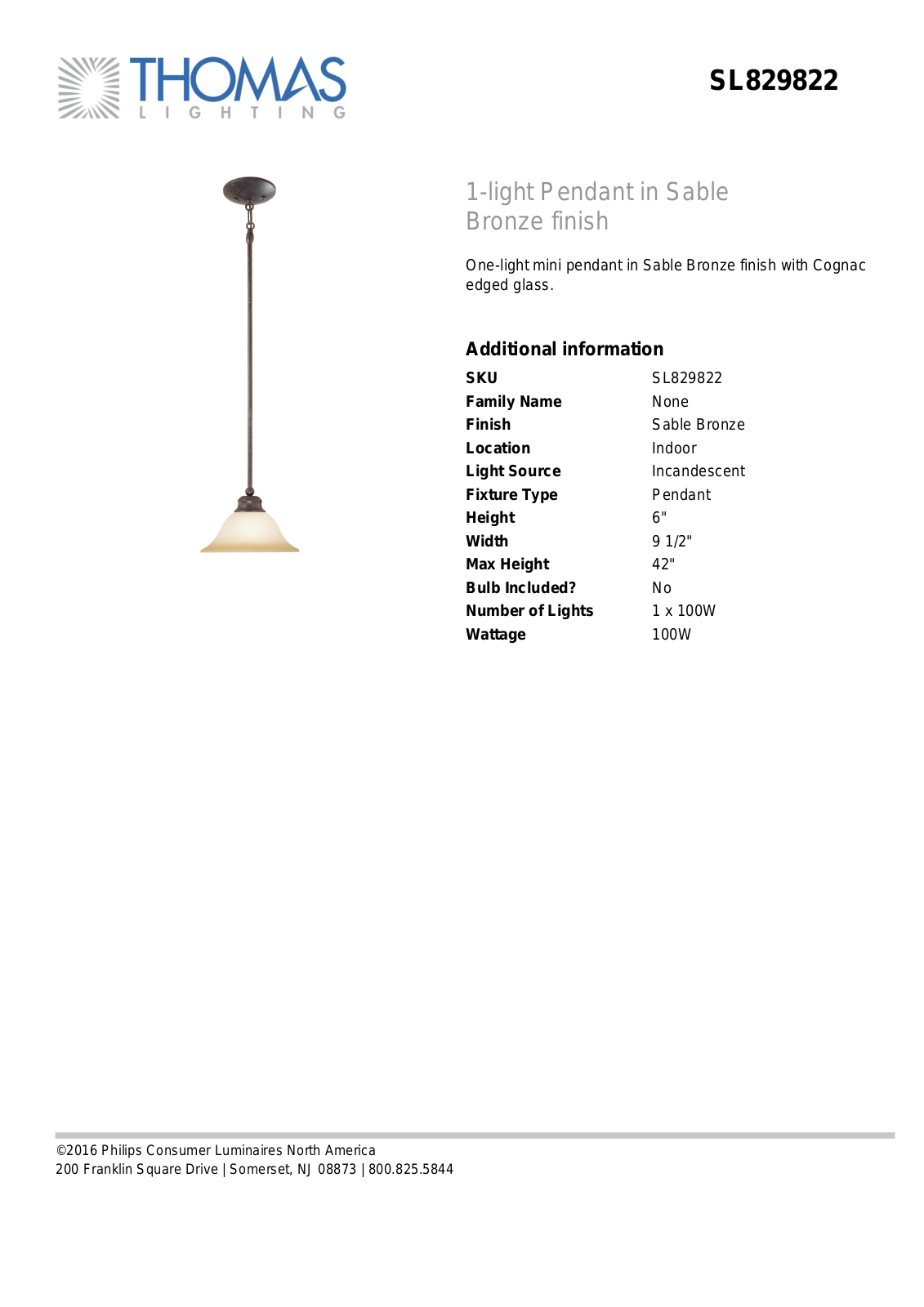 Thomas Lighting SL829822 User Manual - ManualMachine.com