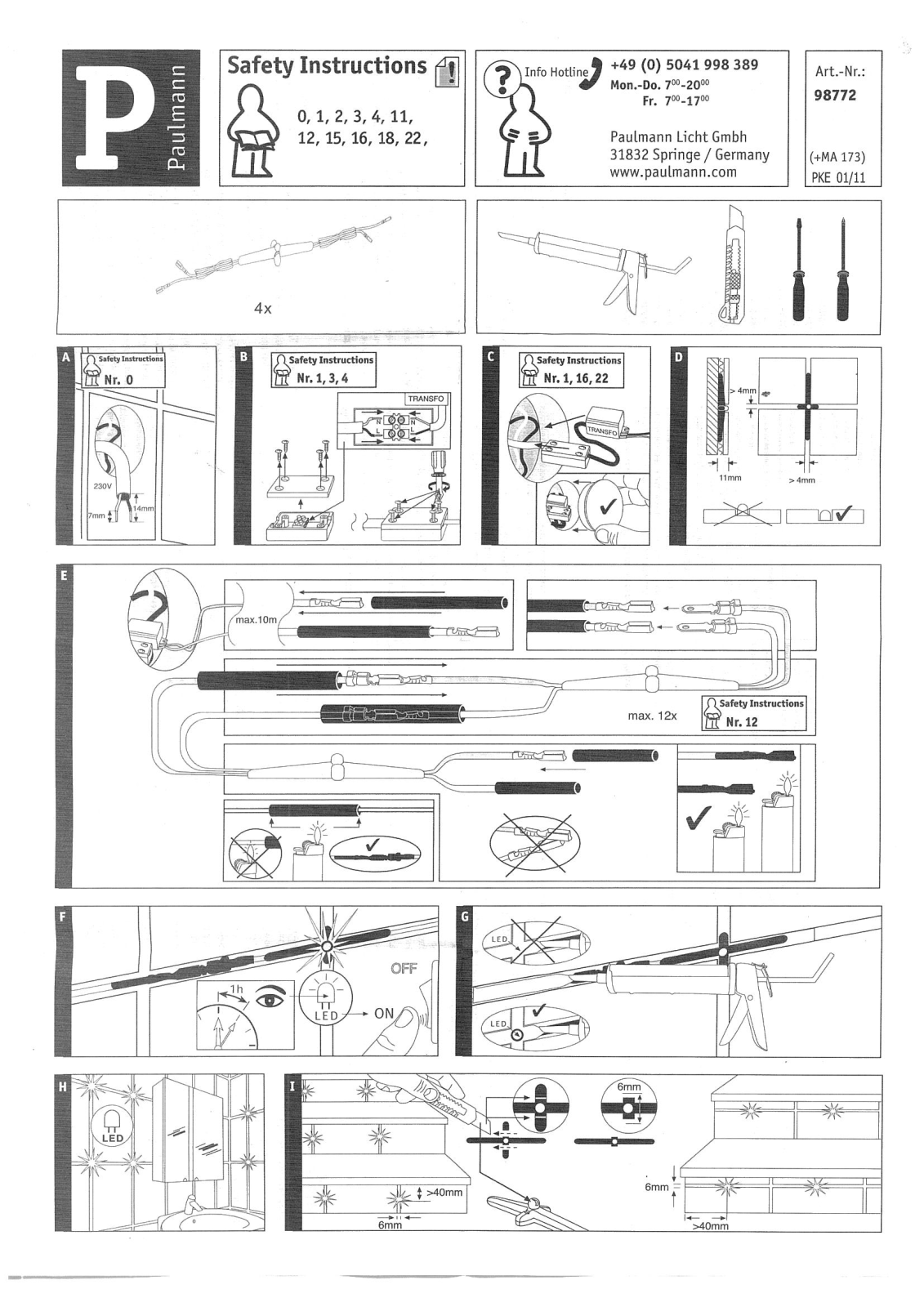 Paulmann 98772 Safety instructions