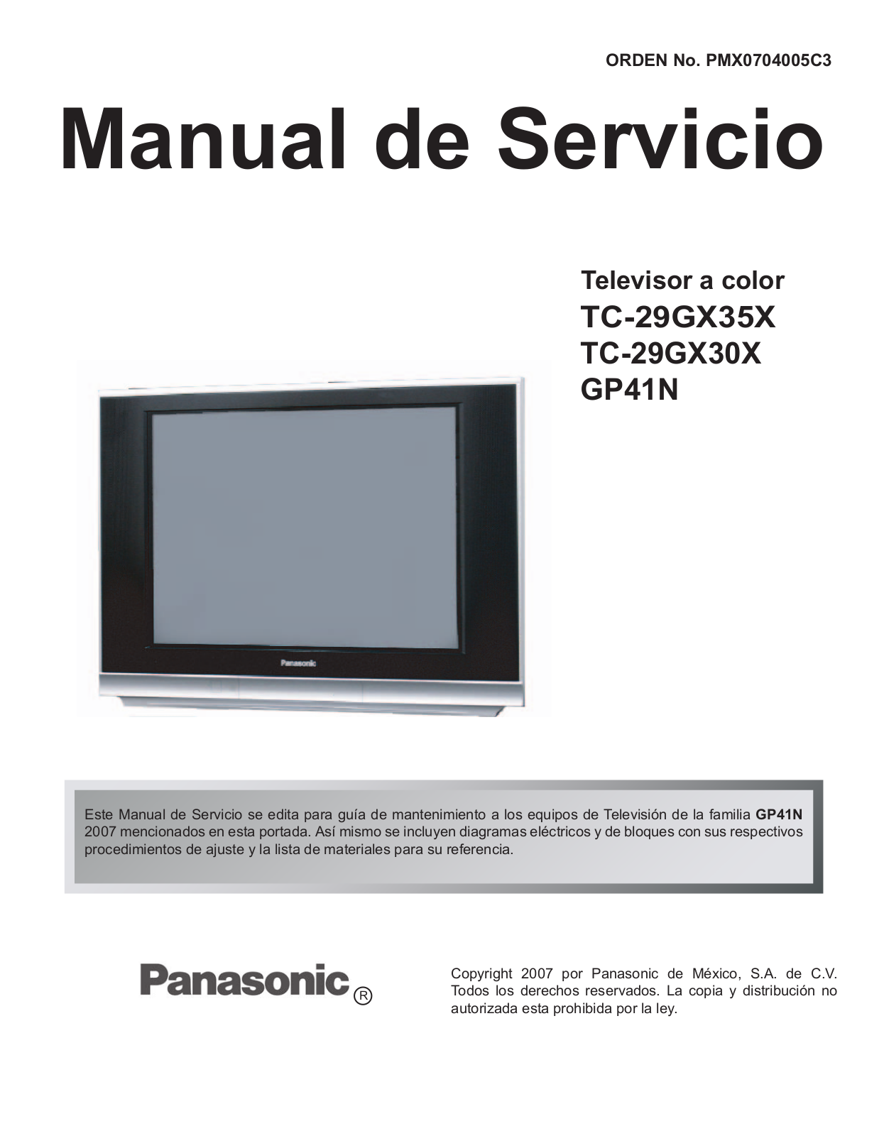 Panasonic TC-29GX35X, TC-29GX30X Schematic