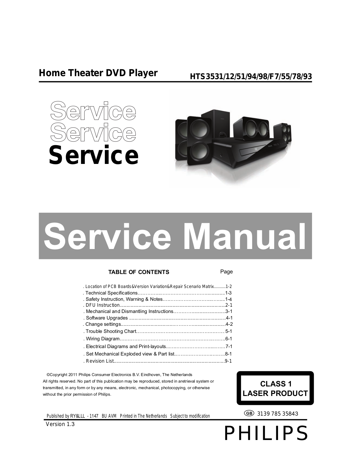 Philips HTS-3531 Service Manual
