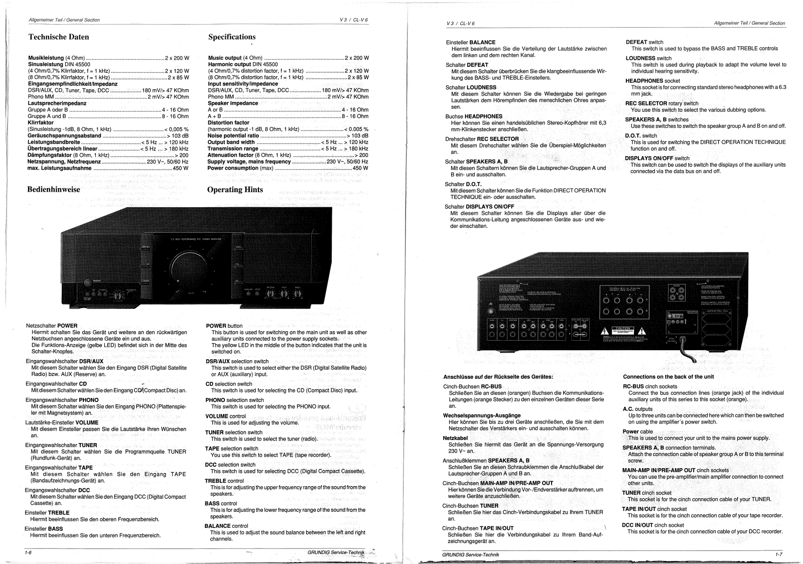 Grundig Service Manual für V 3 CL-V 6 Copy 