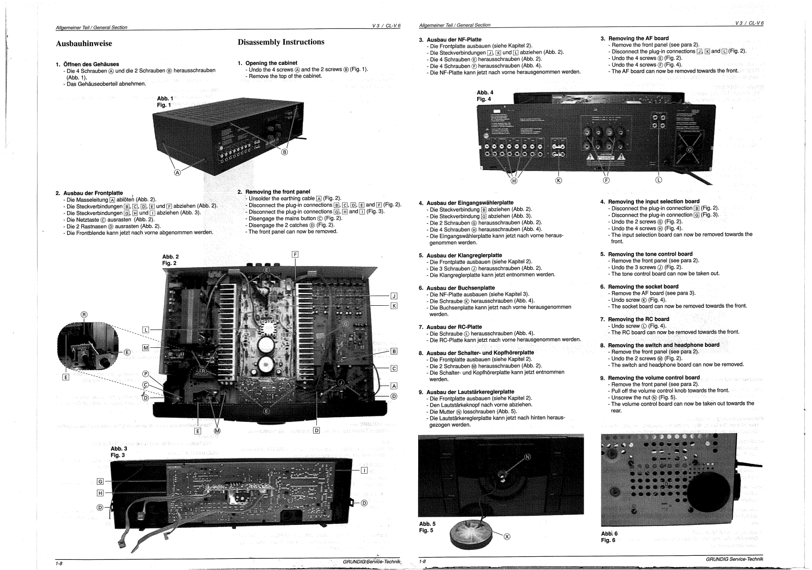 Grundig Service Manual für V 3 CL-V 6 Copy 