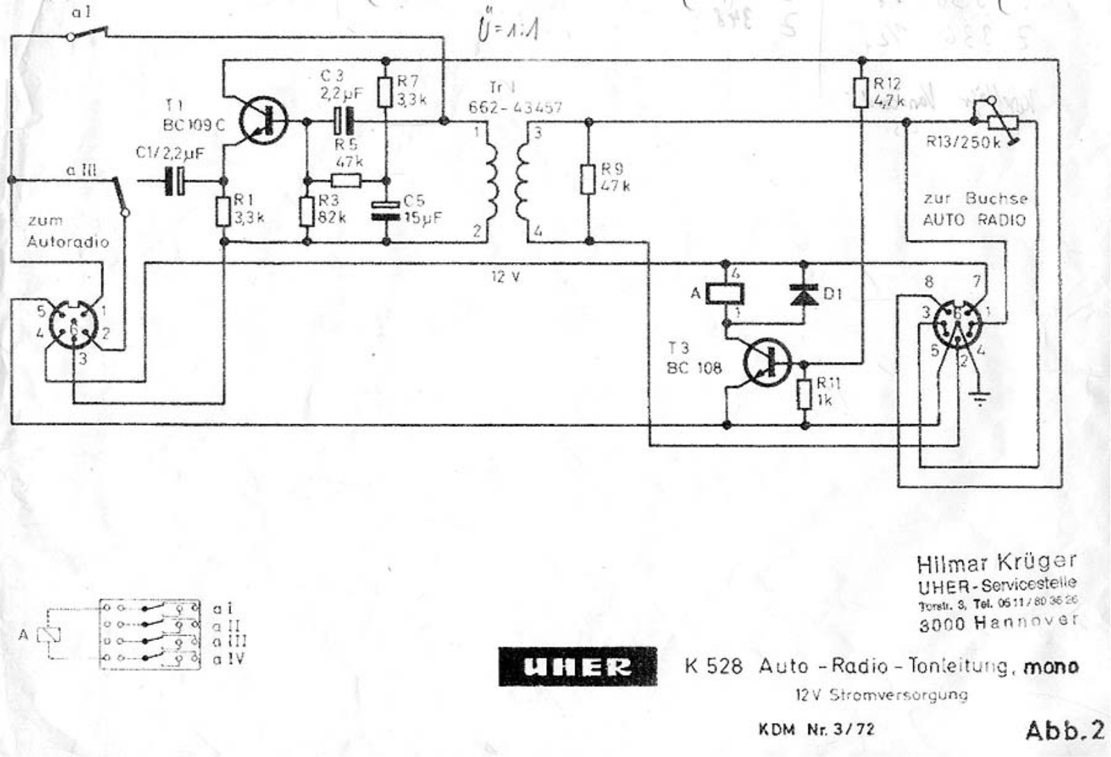 Uher K-528 Schematic