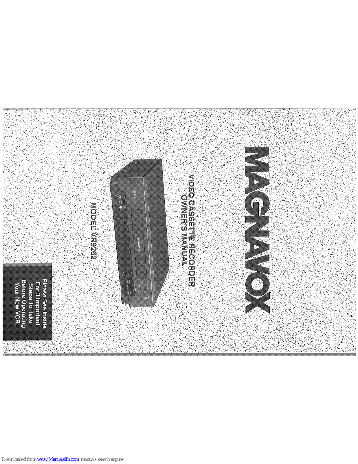 Magnavox VR9262AT98, VR9262AT99 Owner's Manual