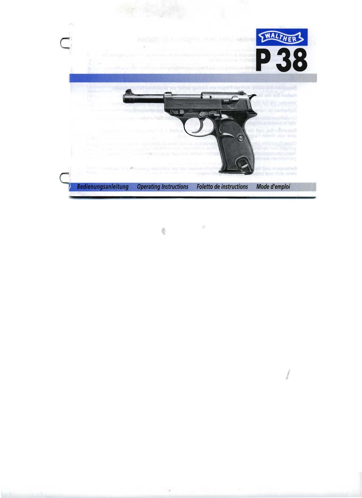 Walther P38 Instruction Manual