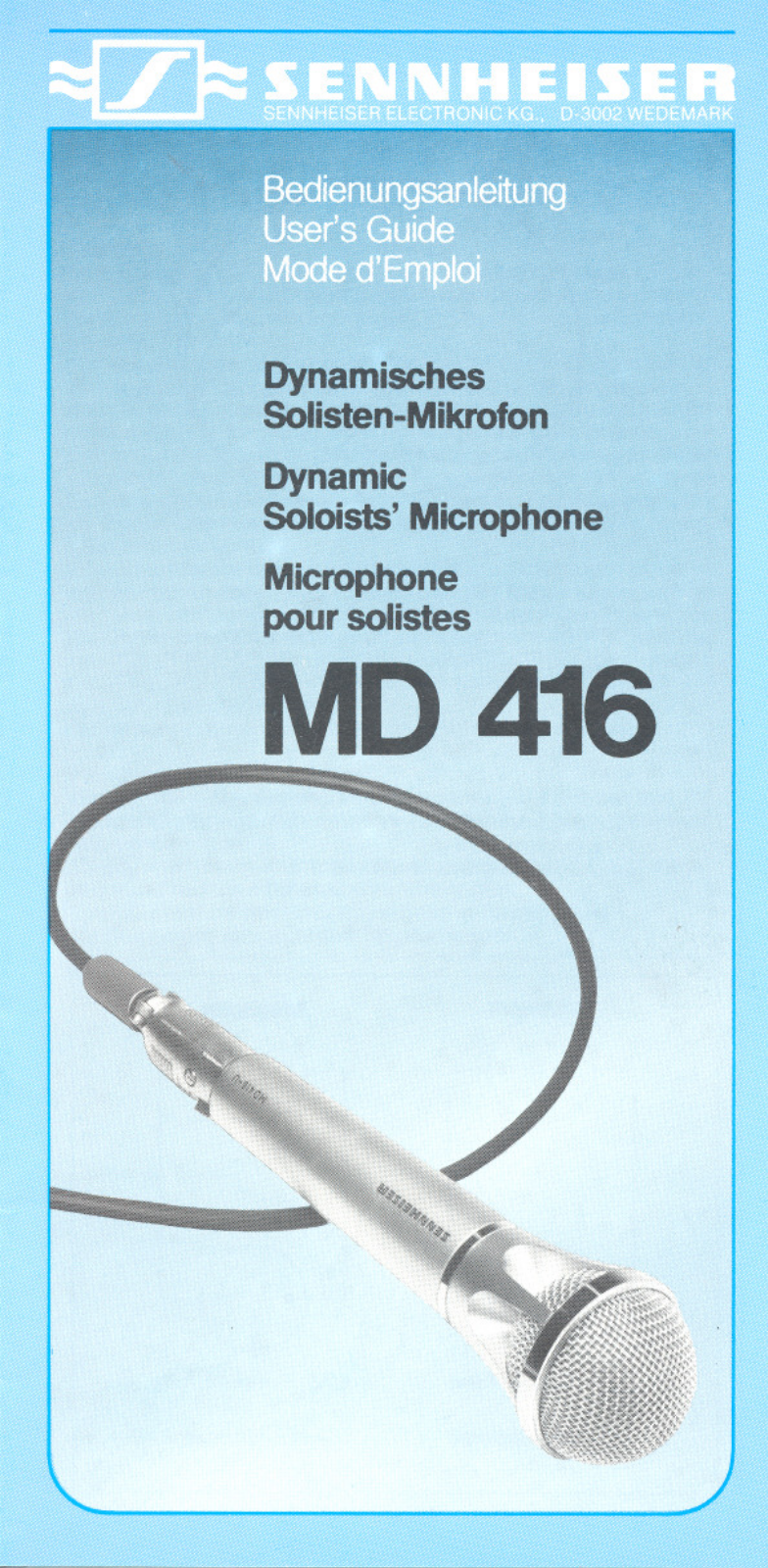 Sennheiser 416 User Manual - ManualMachine.com