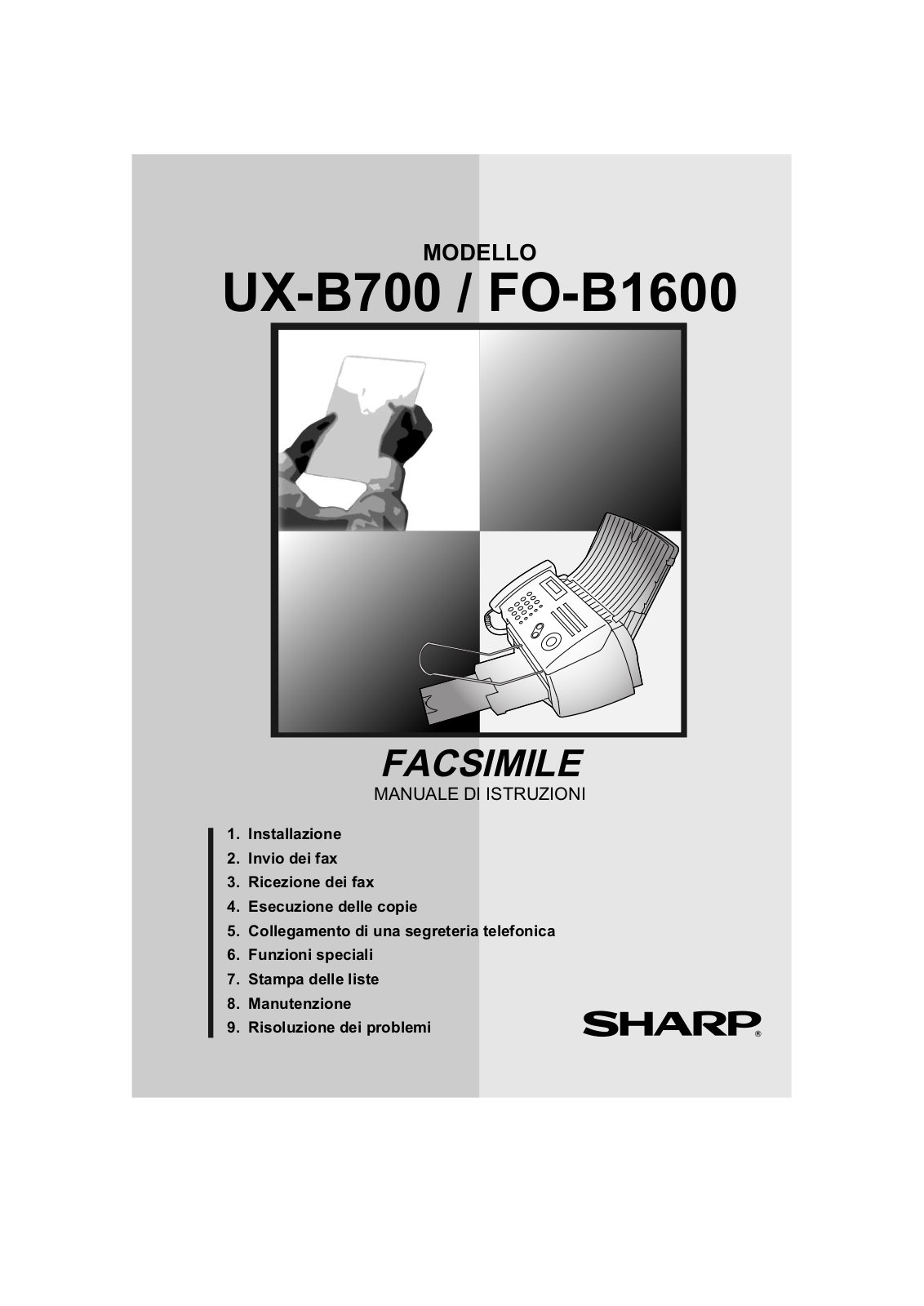 SHARP UX-B700/FO-B1600 User Manual