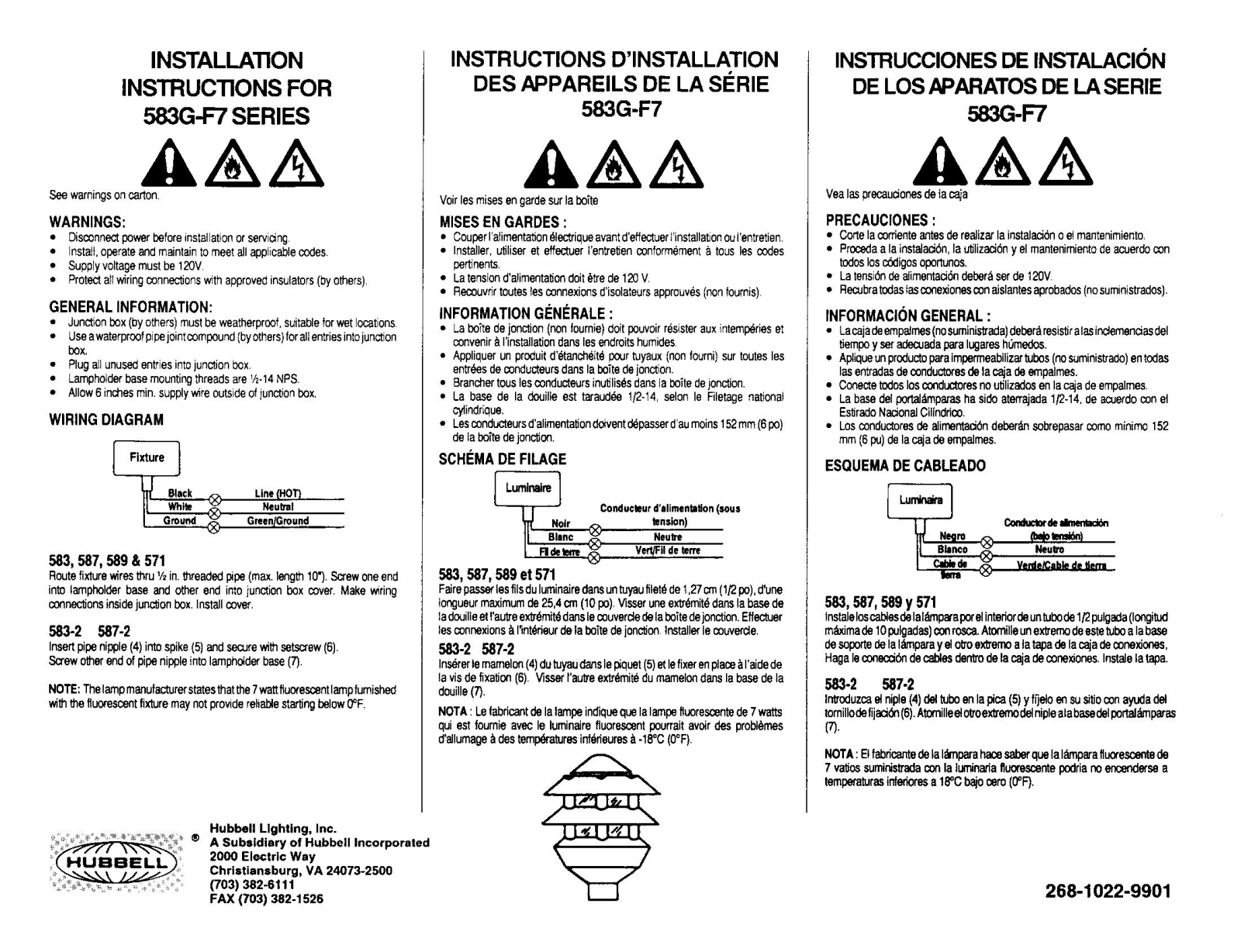 Hubbell Lighting 583G-F7 User Manual