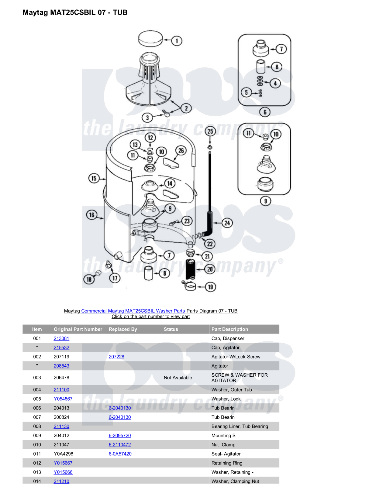 Maytag MAT25CSBIL Parts Diagram