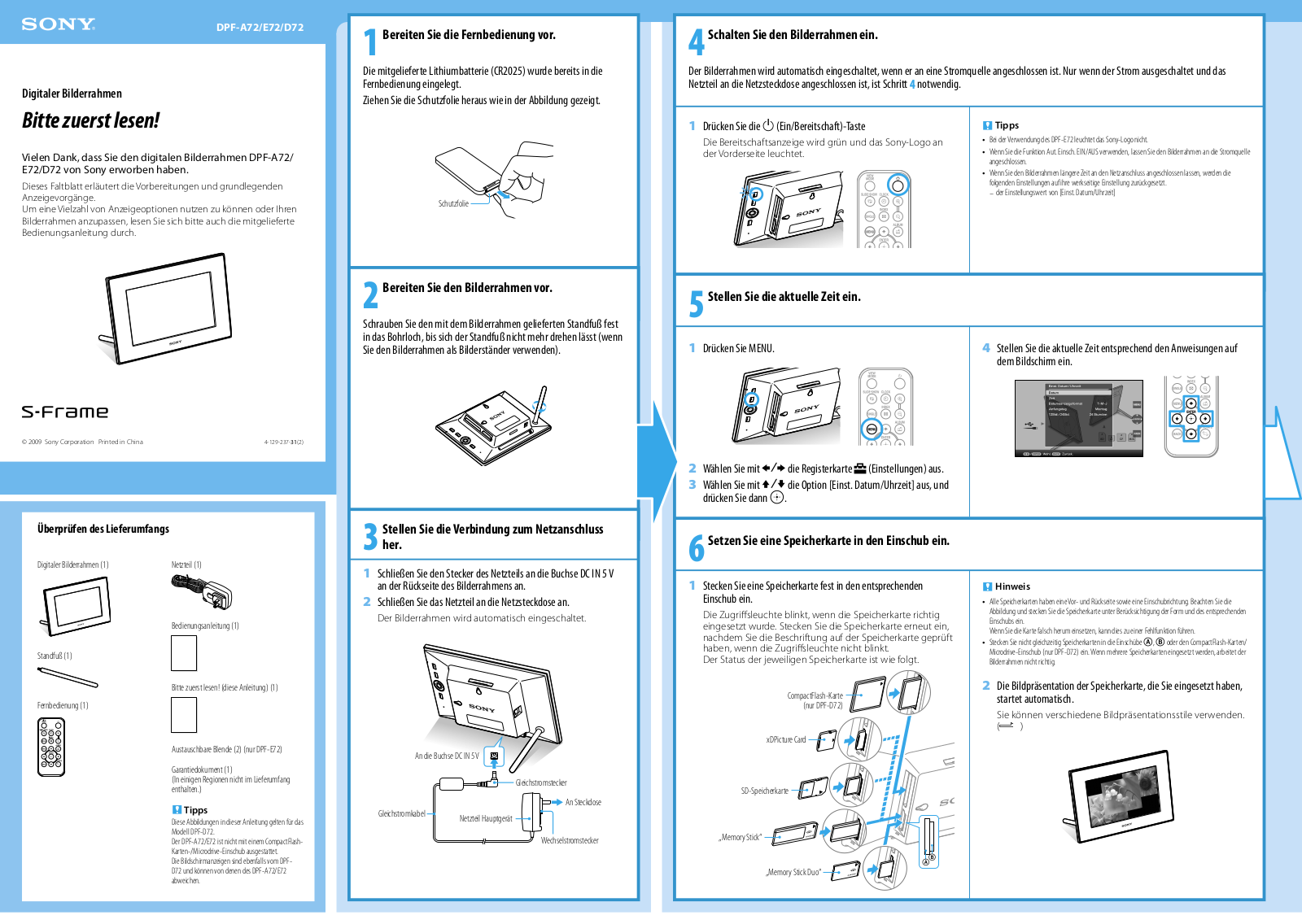 Sony DPF-A72, DPF-D72 User Manual