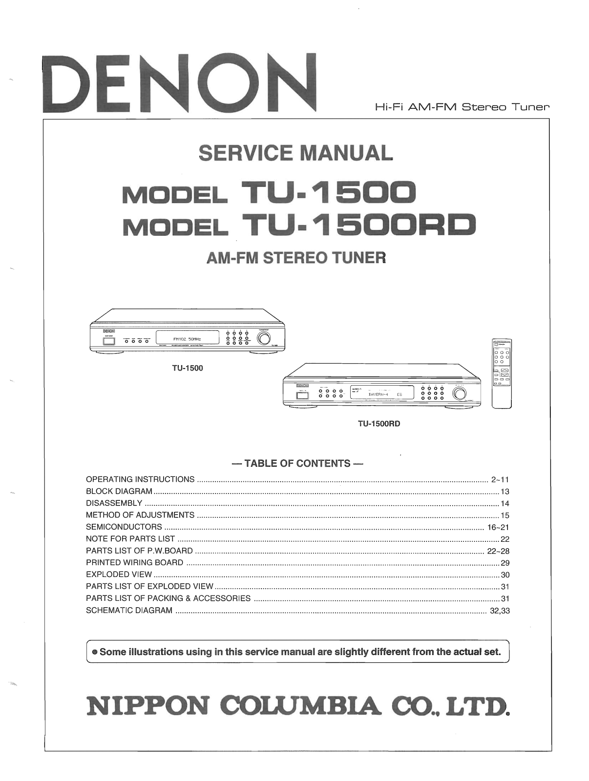 Denon TU-1500RD Service Manual