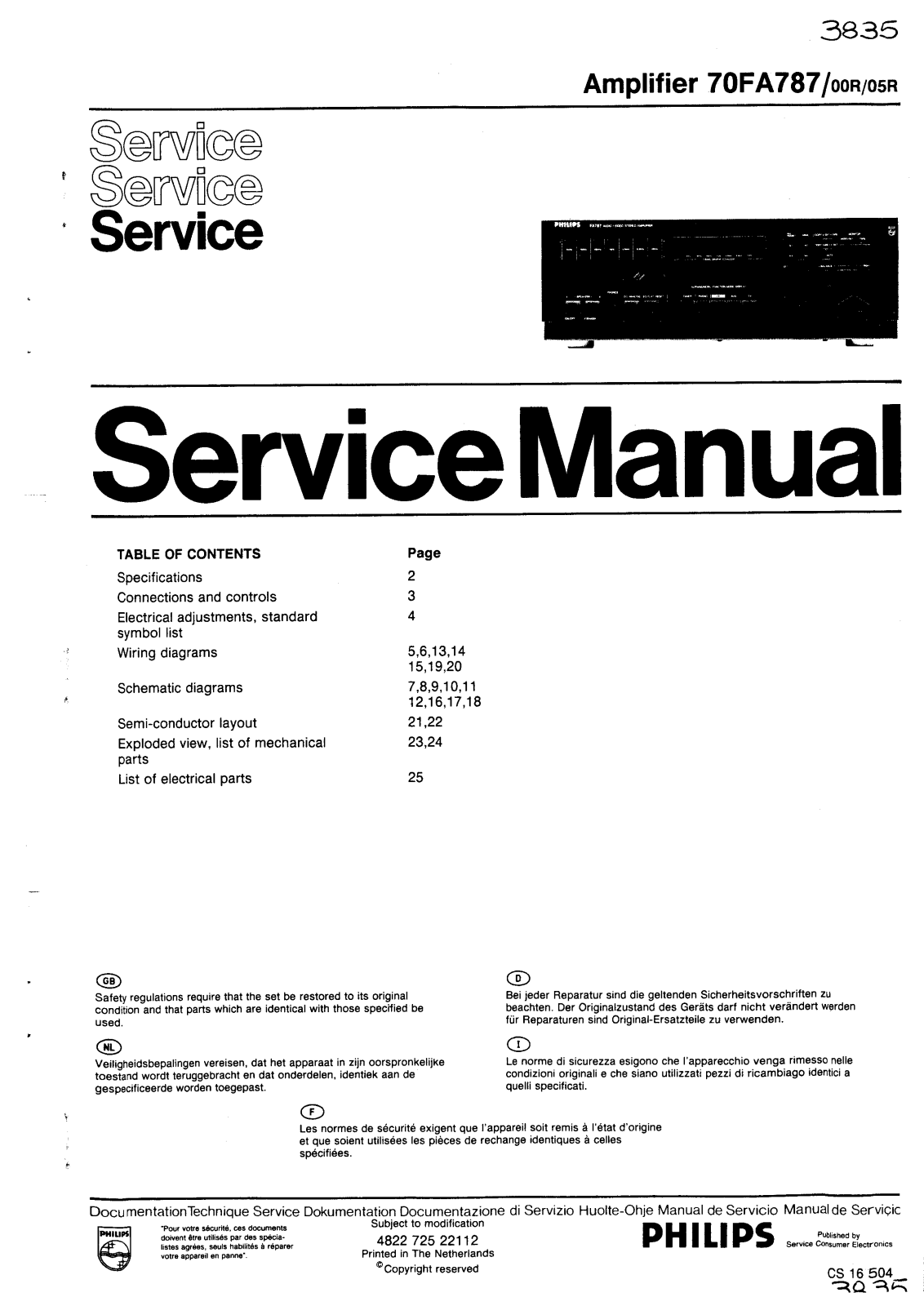 Philips FA-787 Service manual