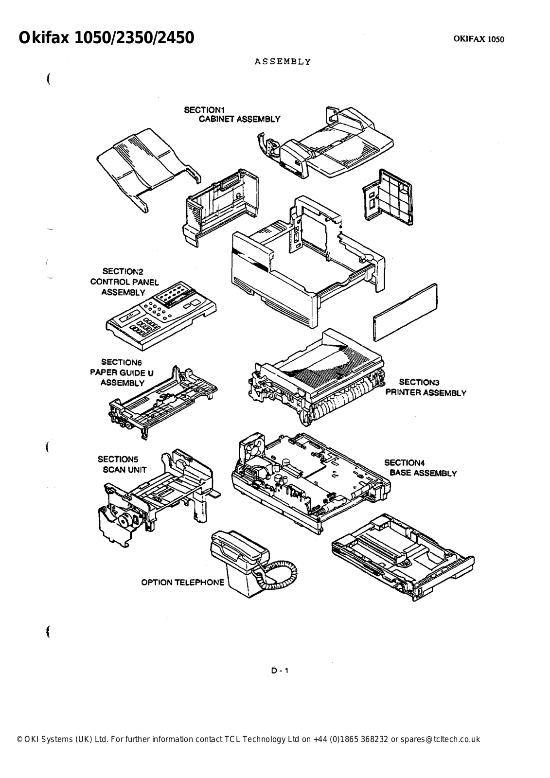 Oki OF2350, Okifax 1050, Okifax 2350, Okifax 2450 Assembly  Manual - ManualMachine.com