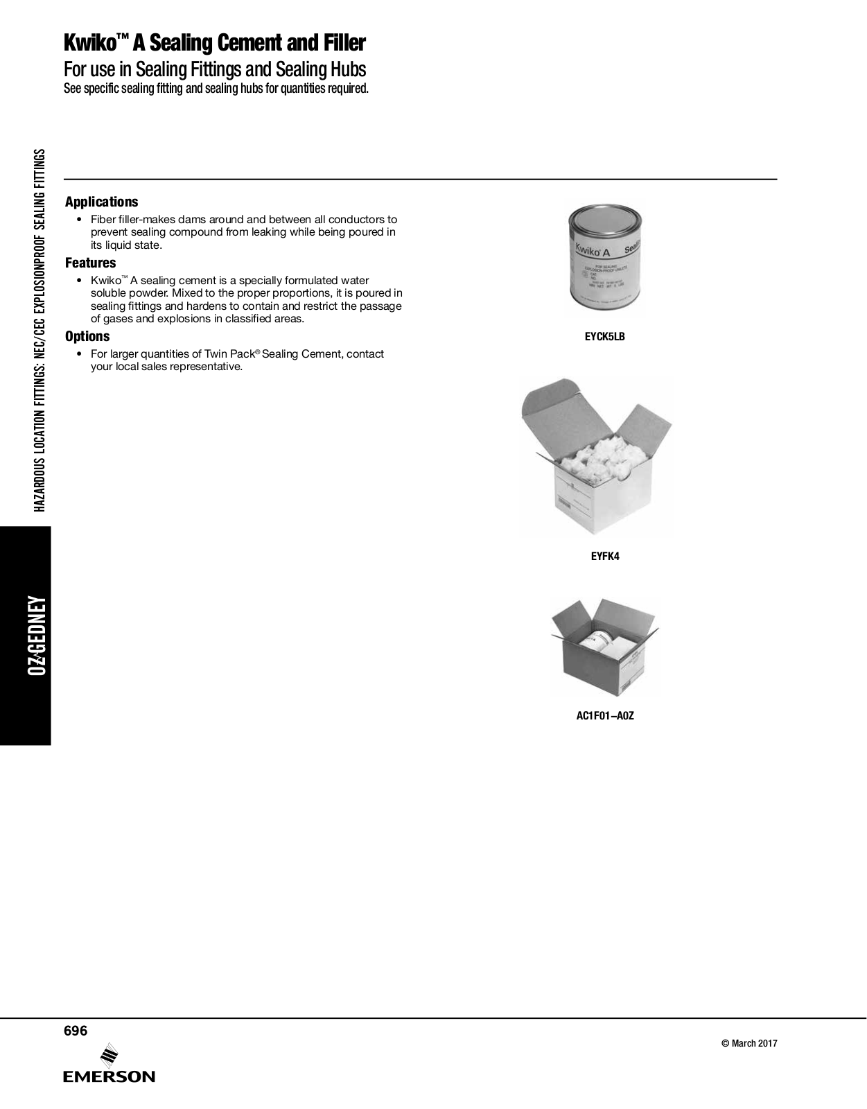 Appleton Kwiko A Sealing Cement and Filler Catalog Page