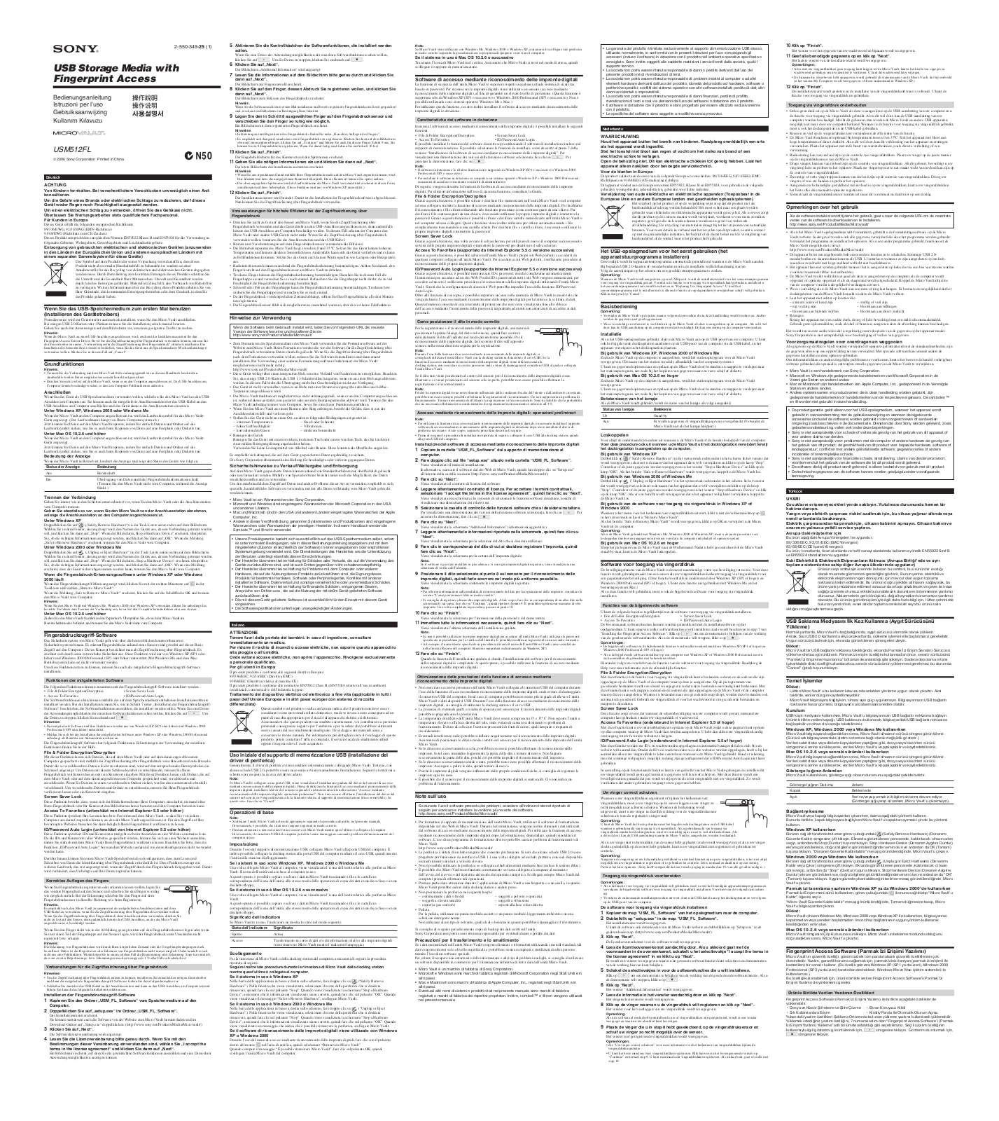 SONY USM512FL User Manual