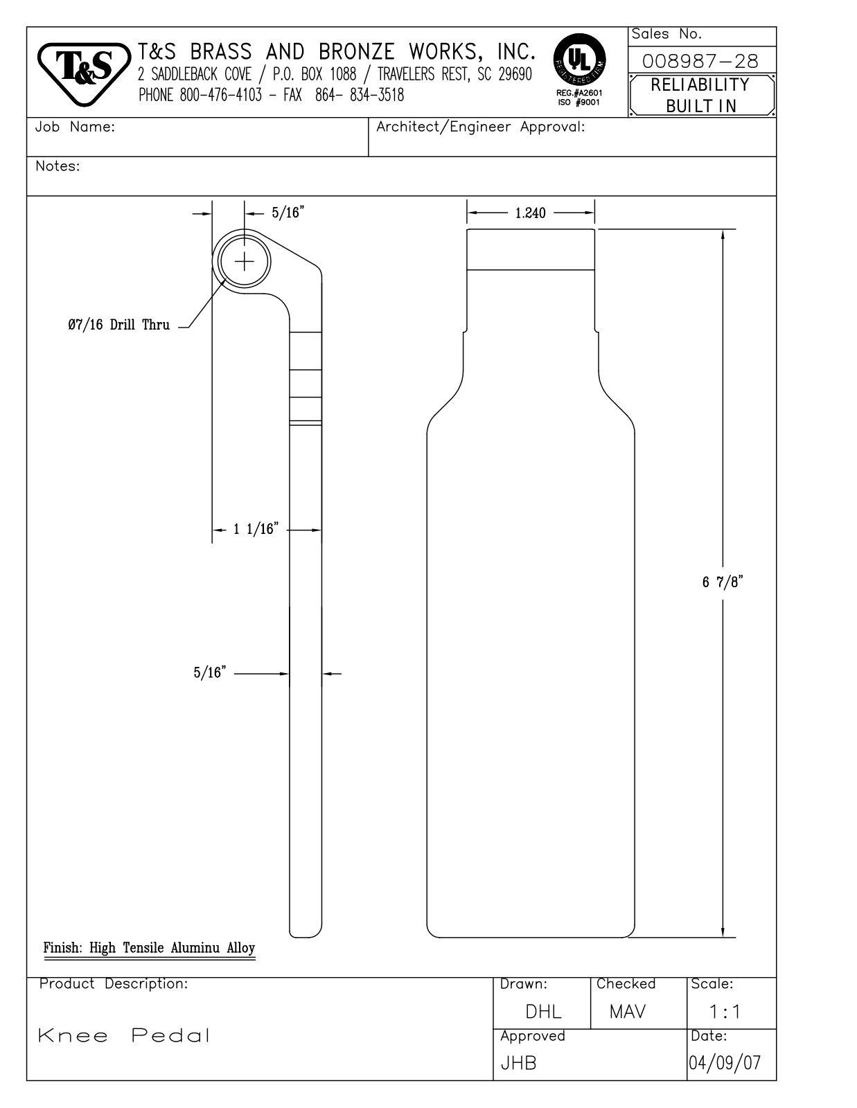 T&S Brass 008987-28 User Manual