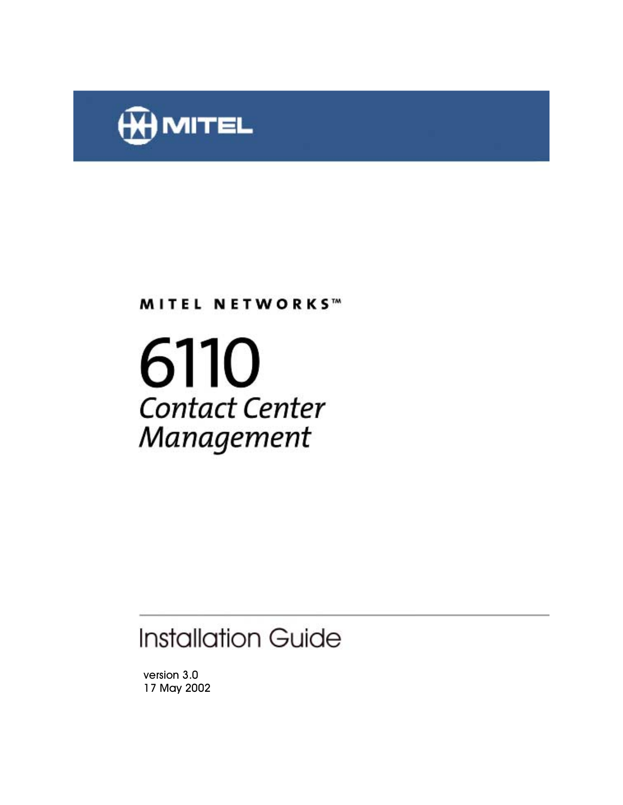 Mitel 6100 INSTALLATION INSTRUCTIONS