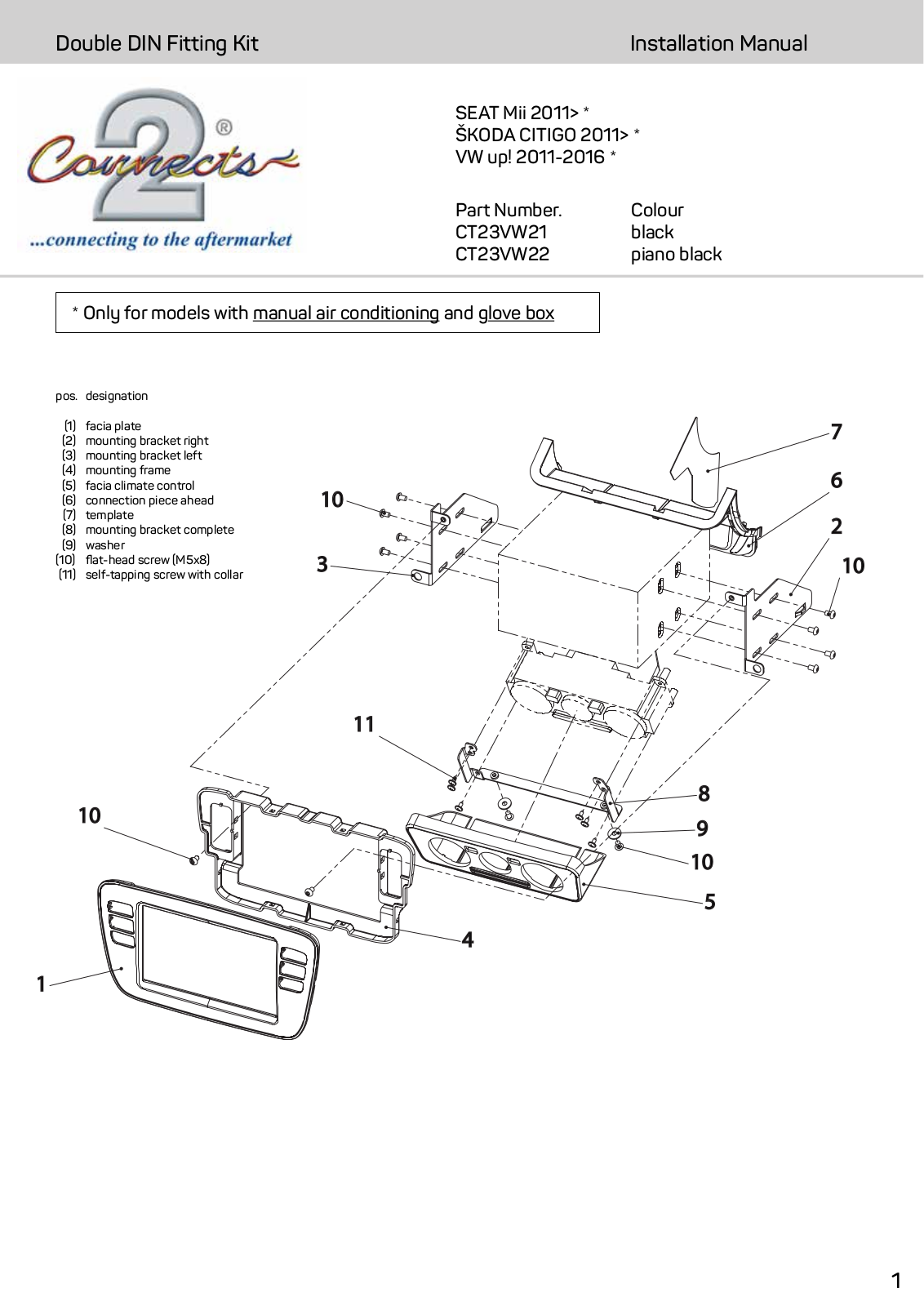 Connects2 CT23VW21, CT23VW22 Installation Manual