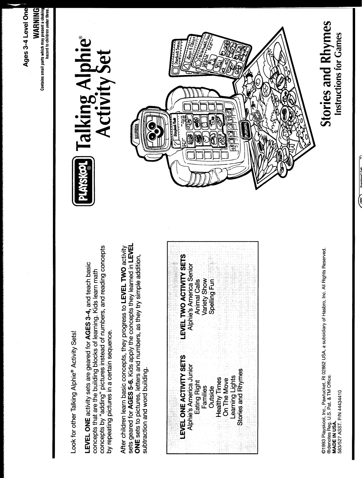 HASBRO Alphie Stories and Rhymes User Manual