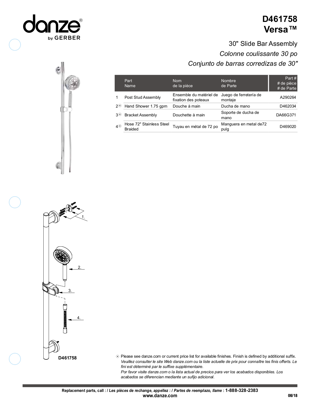 Gerber D461758BS, D461758, D461758BN Installation Manual