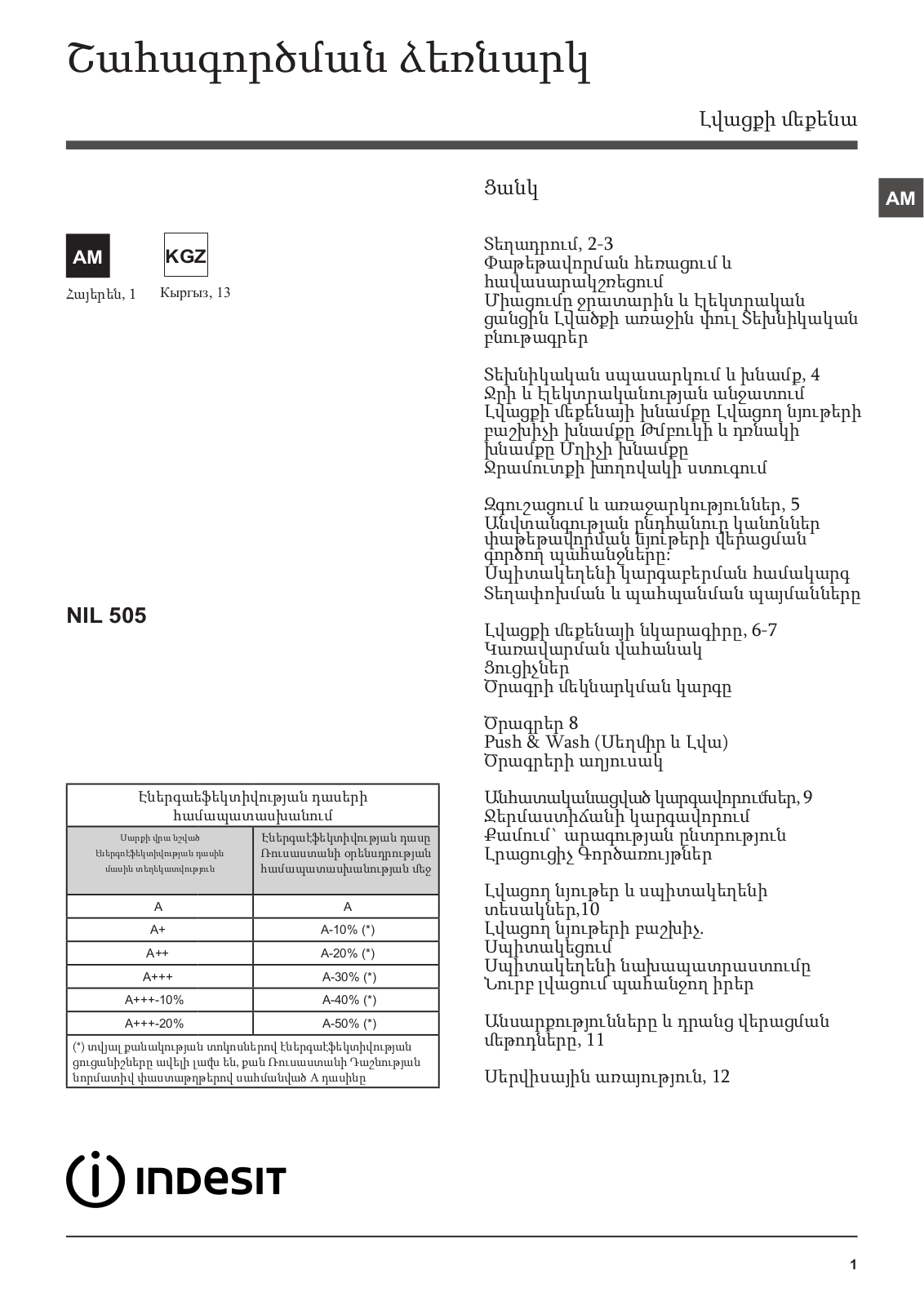 INDESIT NIL 505 L S User Manual