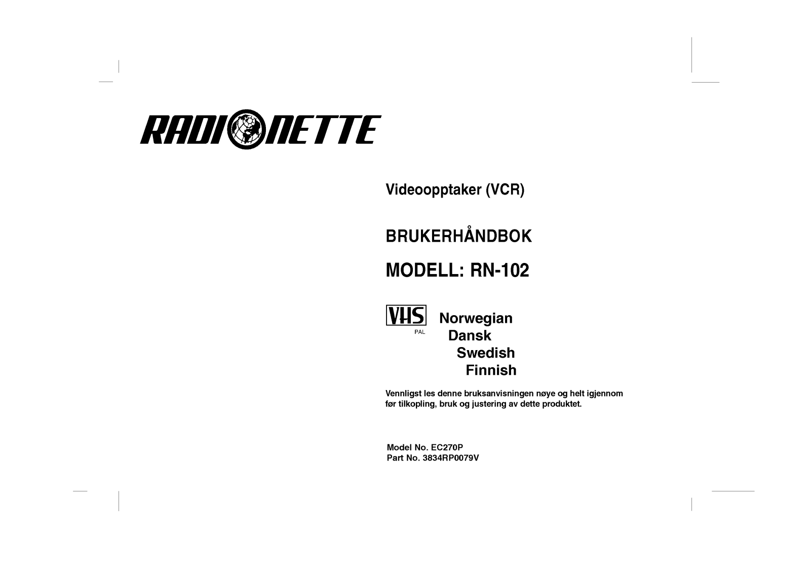 Radionette RN-102 User Manual