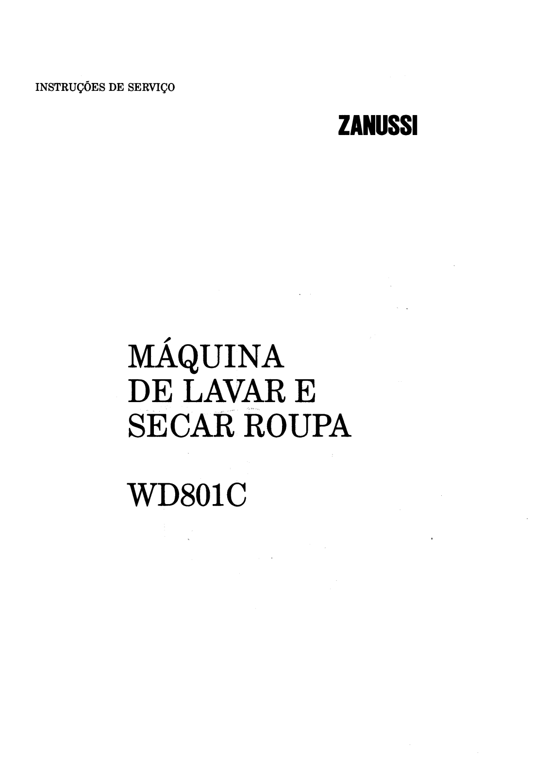 Zanussi WD801C User Manual