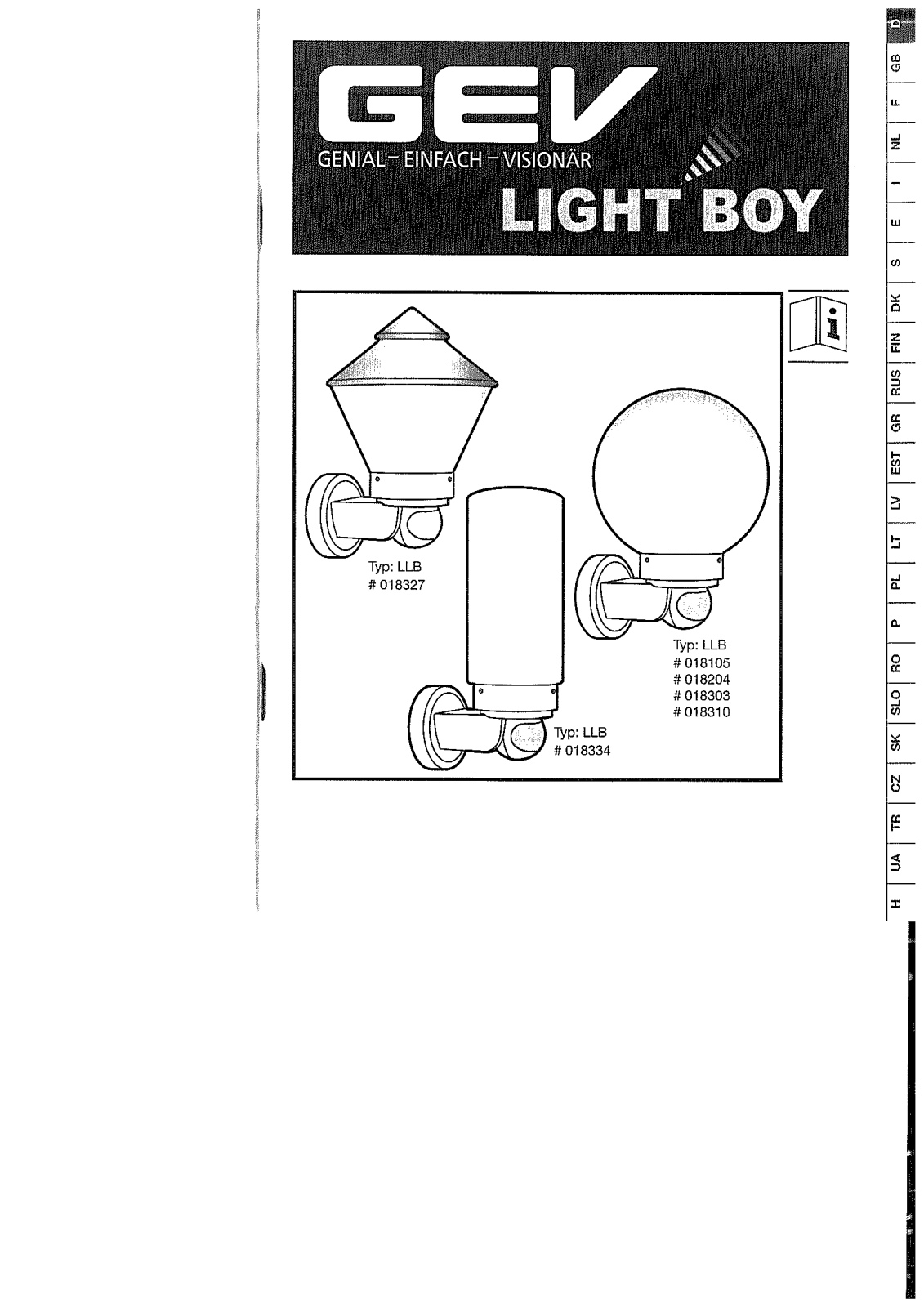 GEV 018334 User guide