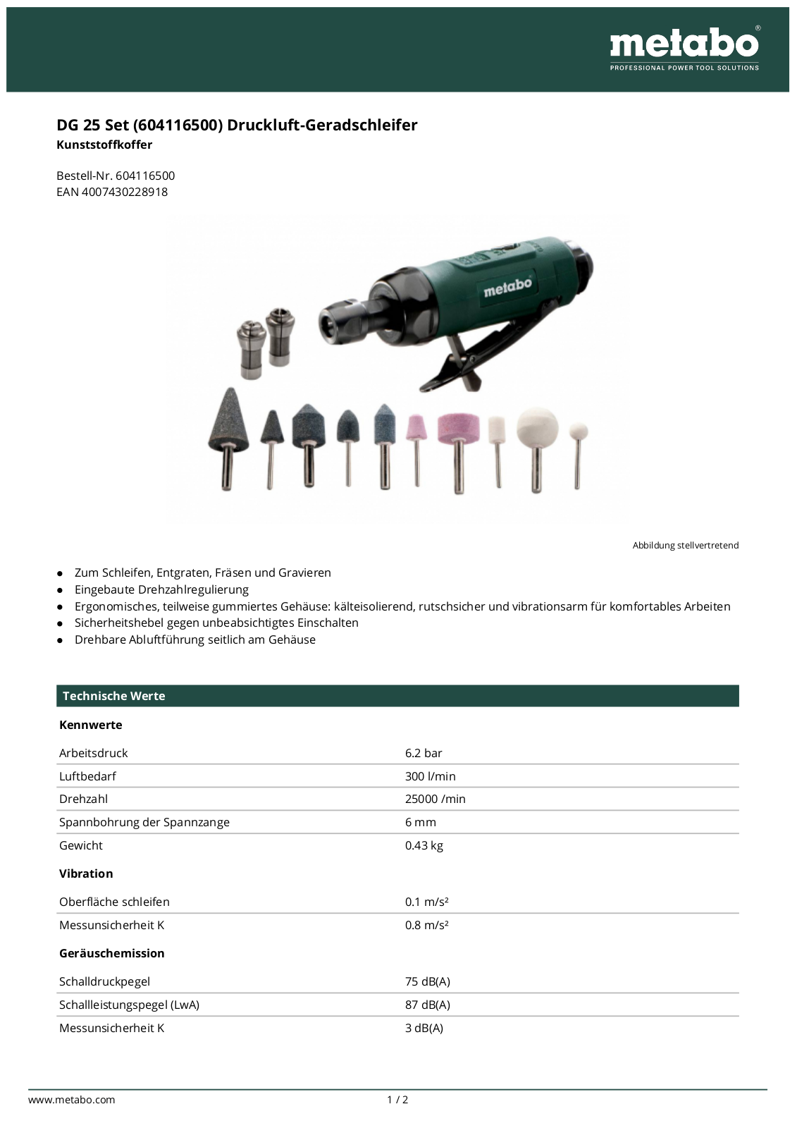 Metabo DG 25 Set User Manual