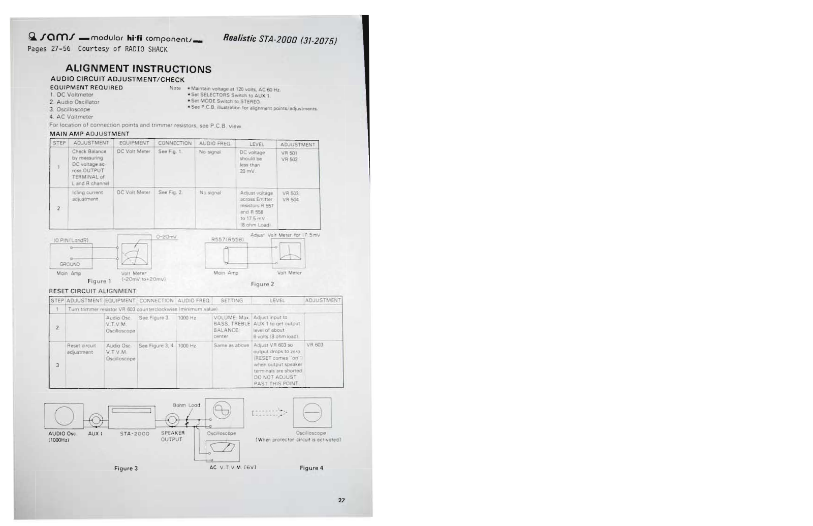 Realistic   RadioShack STA-2000 Service Manual