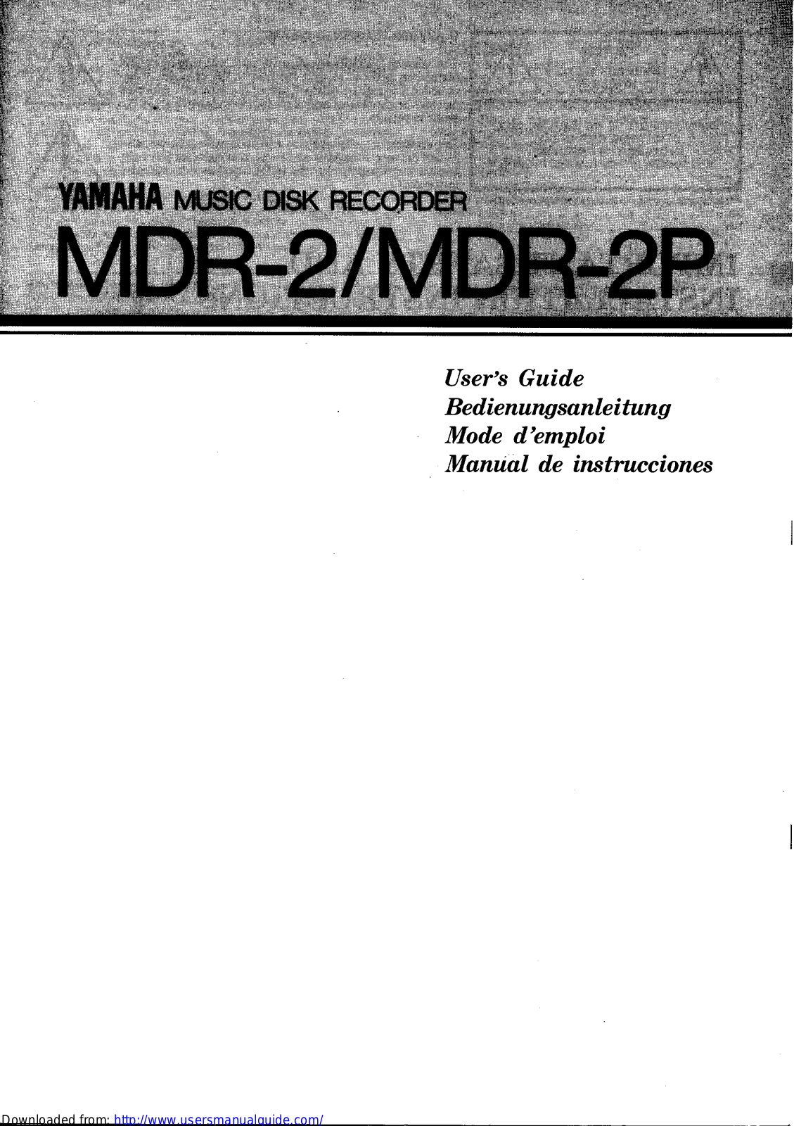 Yamaha Audio MDR-2, MDR-2P User Manual