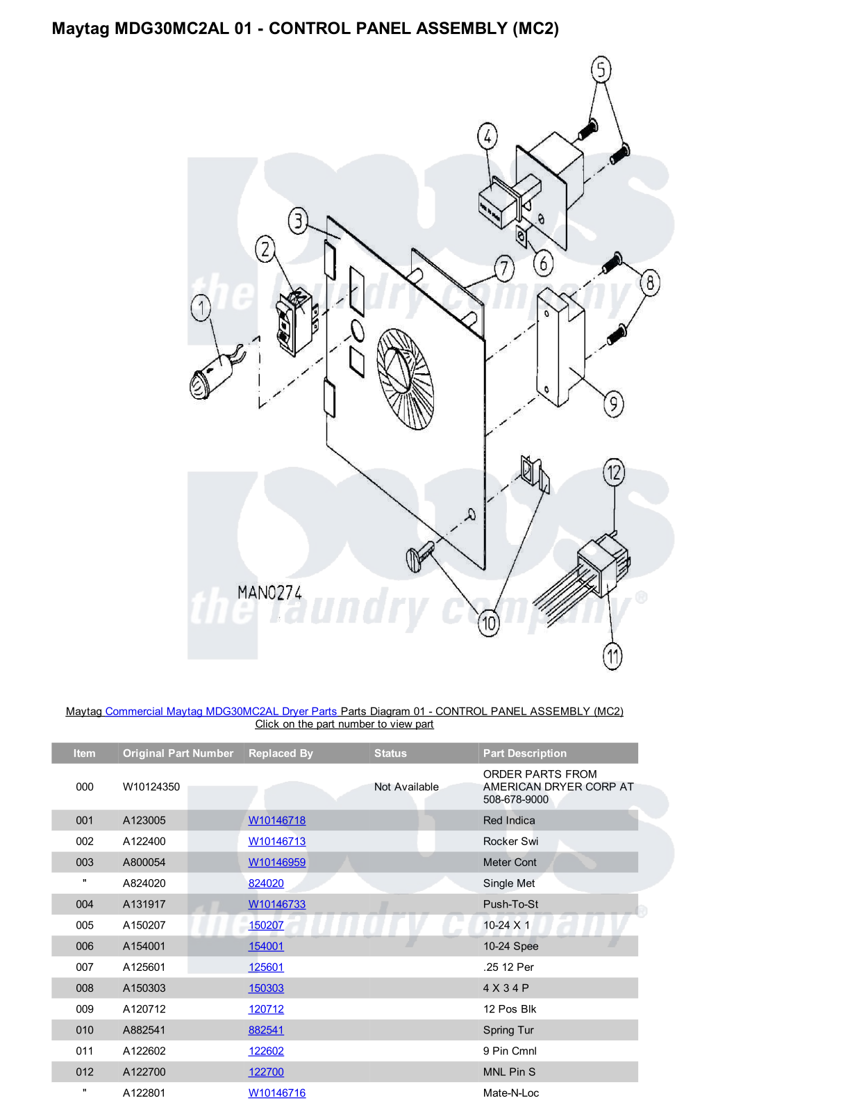 Maytag MDG30MC2AL Parts Diagram