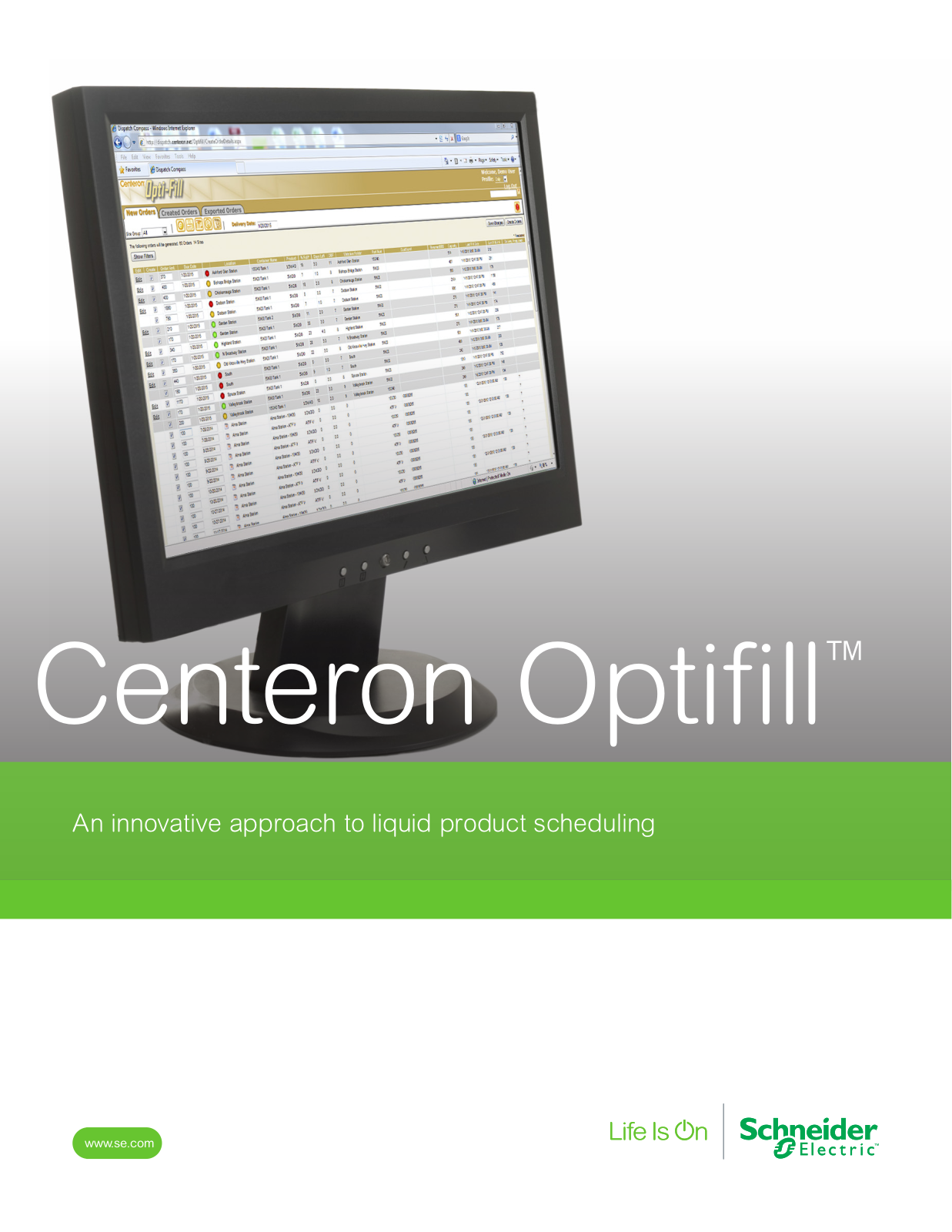 Schneider Electric Centeron Optifill User Manual