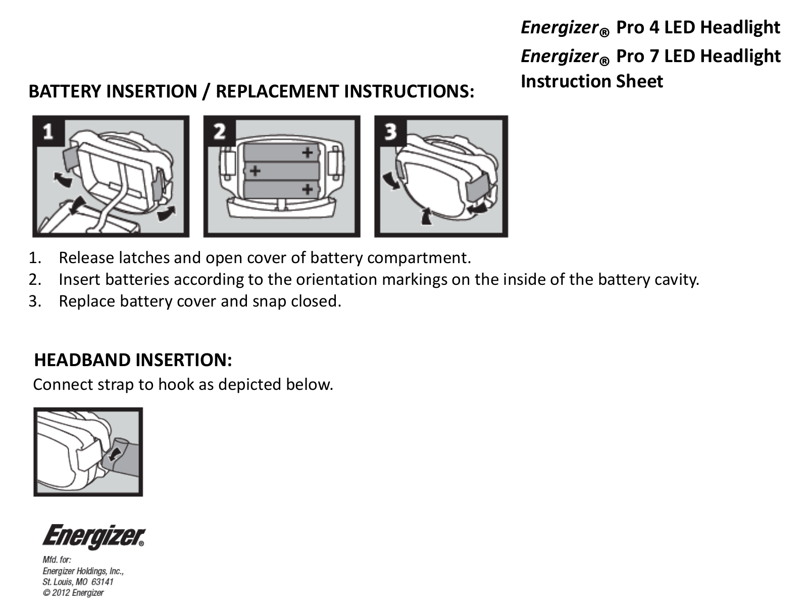 Energizer Pro 4 User Manual