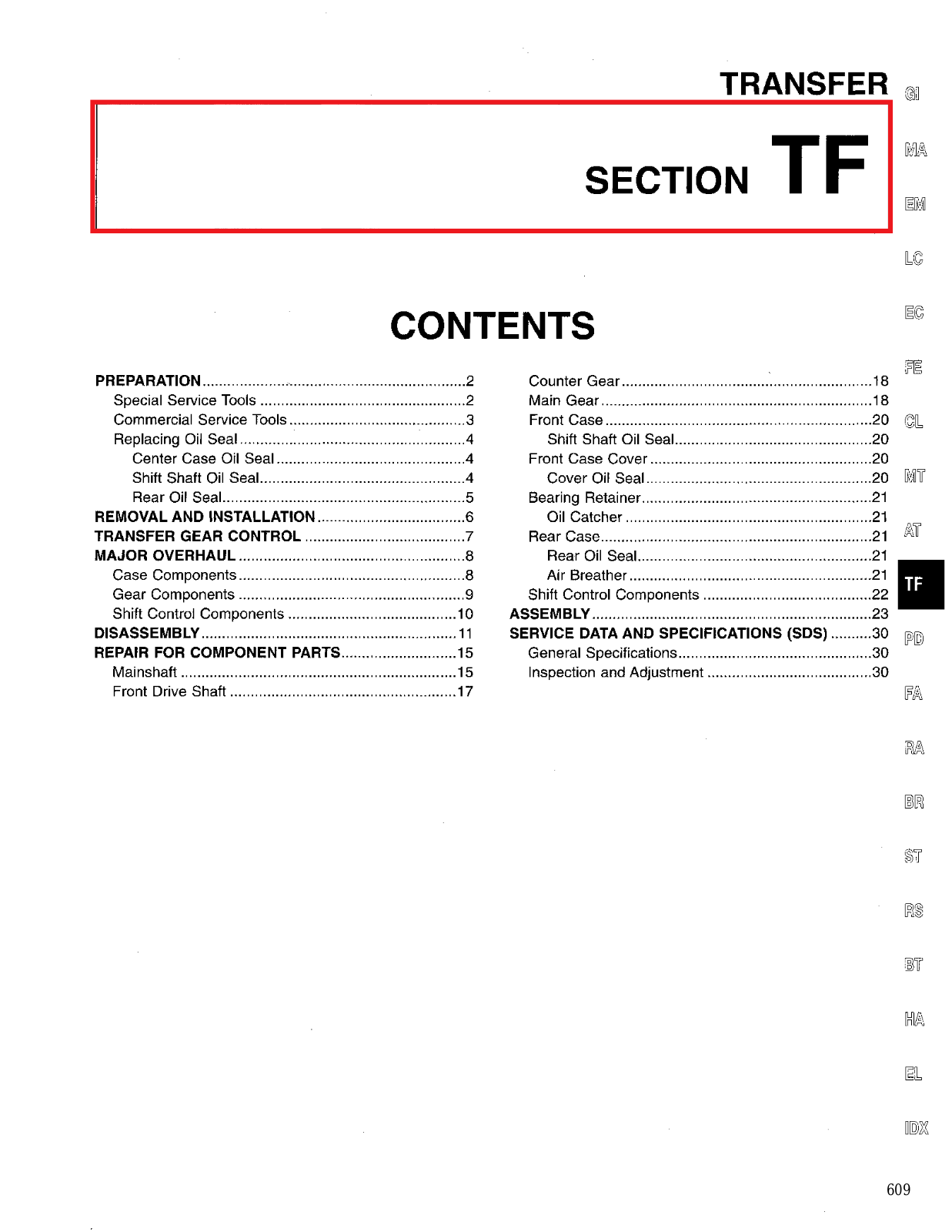 Nissan D21 Transfer  TF 1996 Owner's Manual