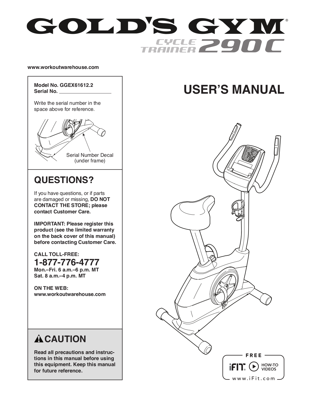 Gold's Gym GGEX616122 Owner's Manual