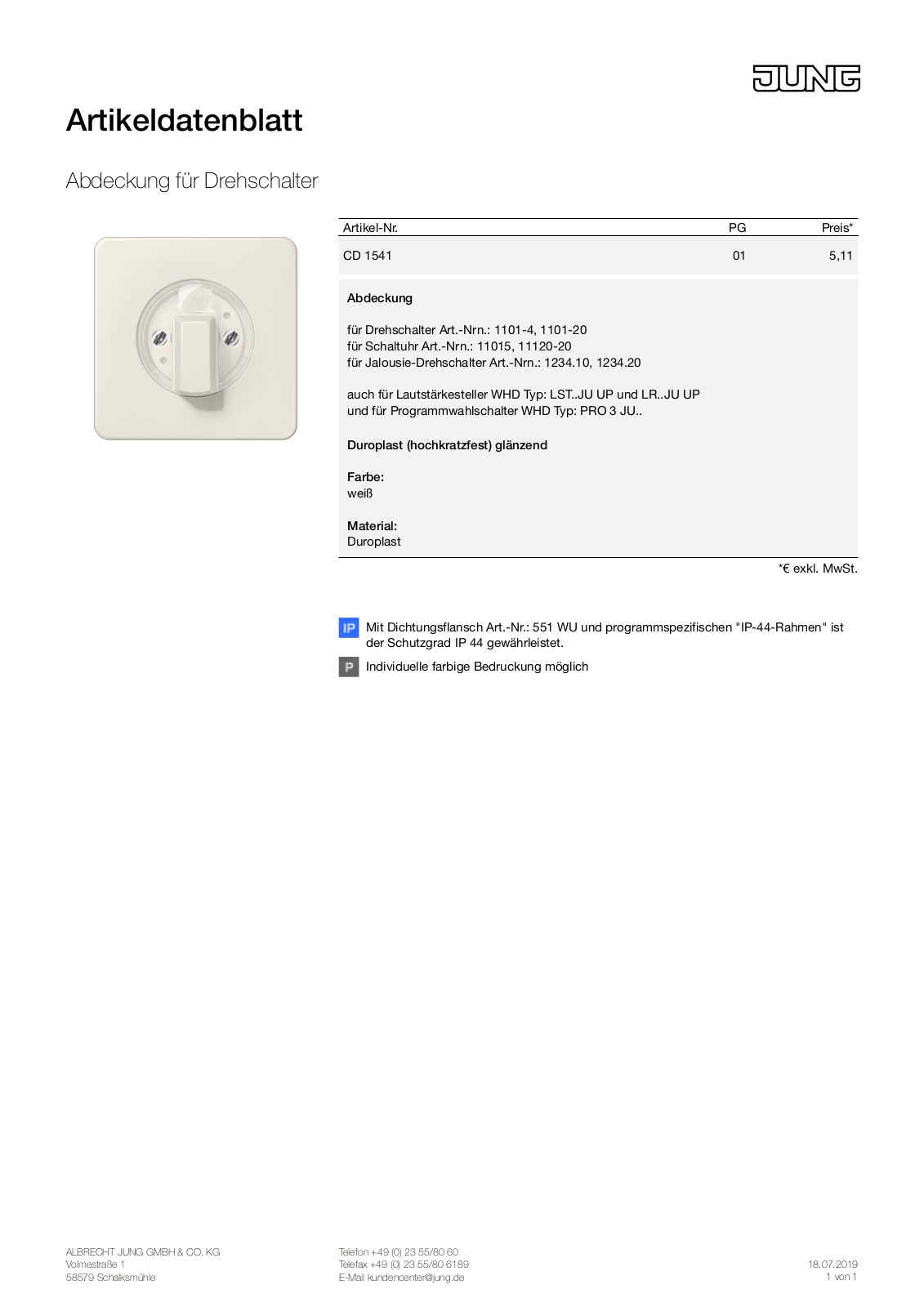 Jung CD 1541 User Manual