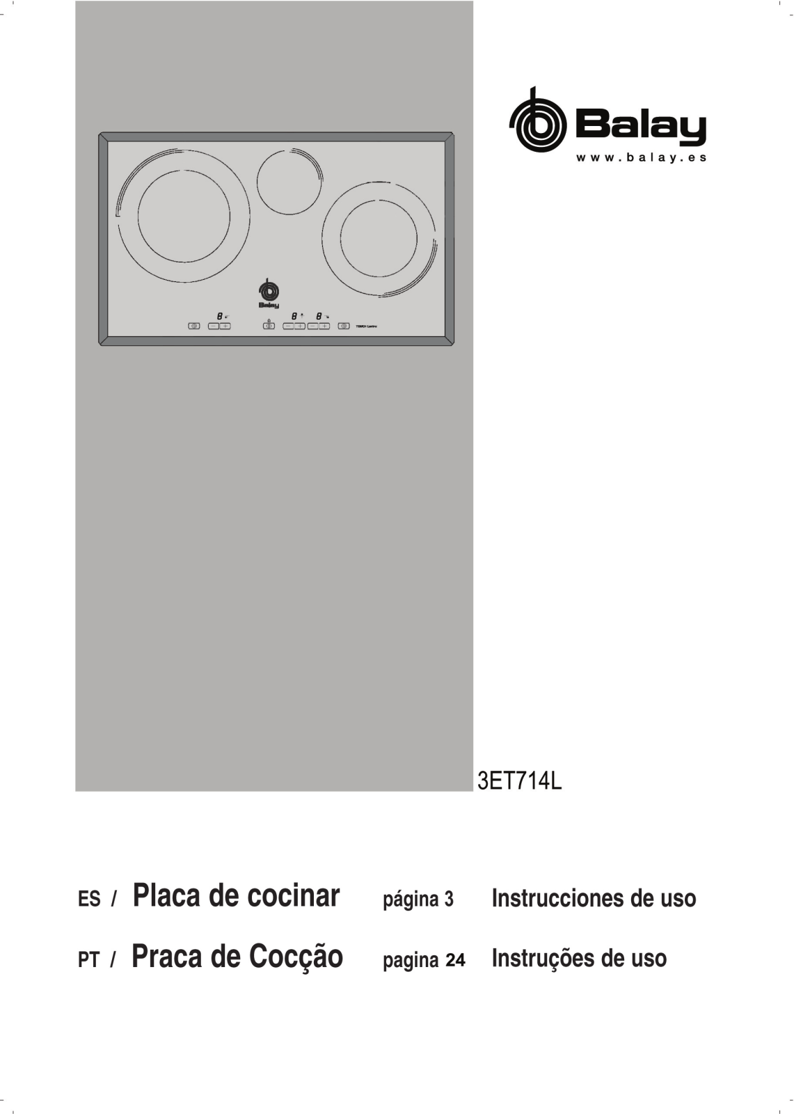 Balay 3ET715L, 3ET715W, 3ET714L, 3ET715X User Manual