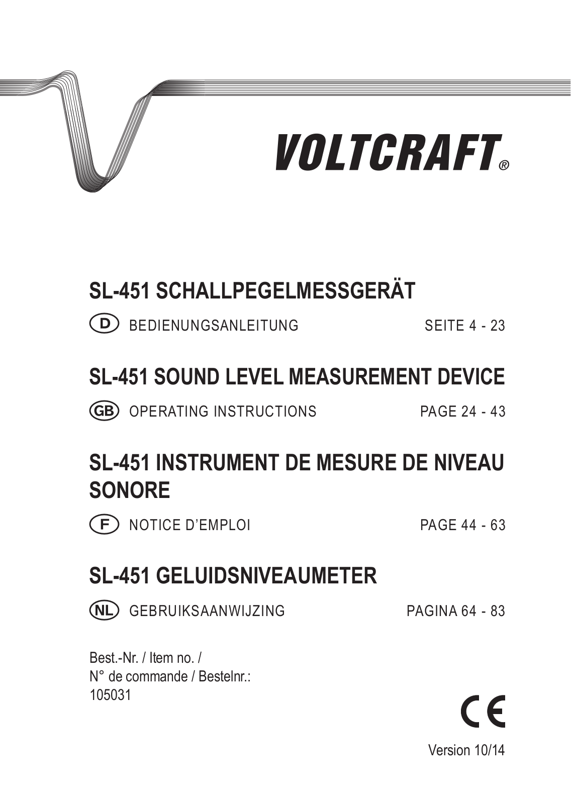 VOLTCRAFT SL-451 User guide