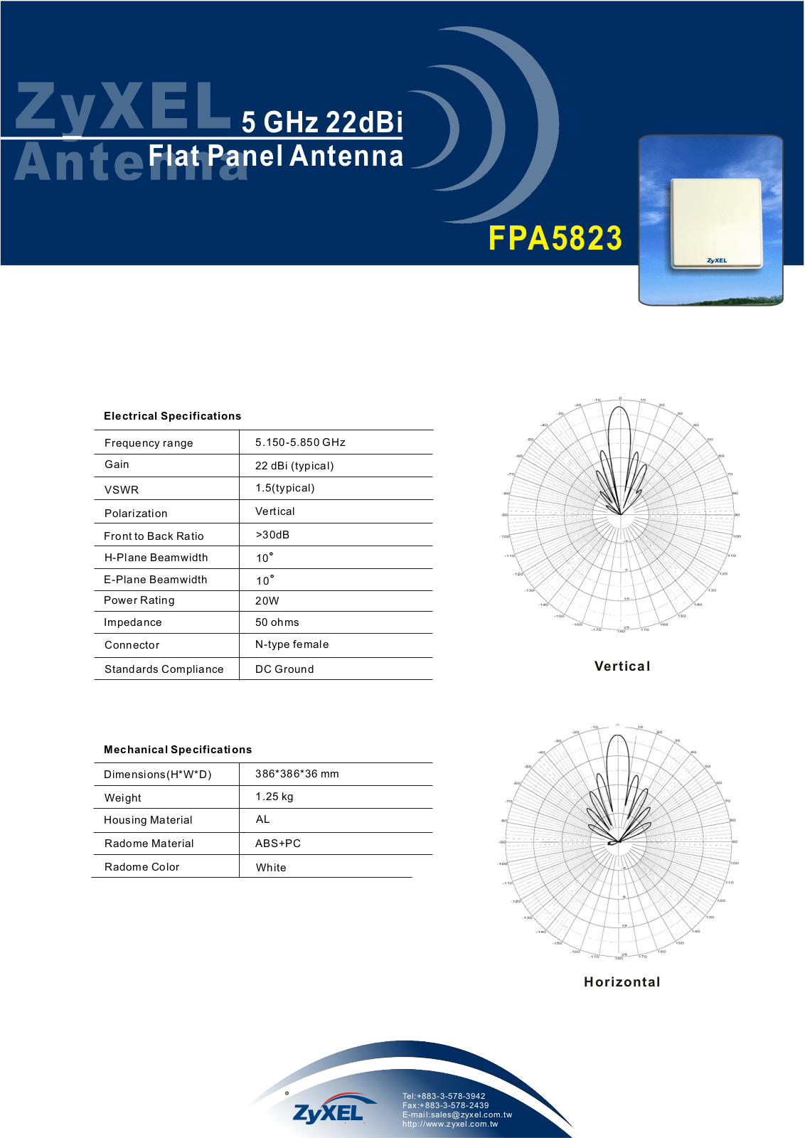 Zyxel FPA-5823 specifiactions