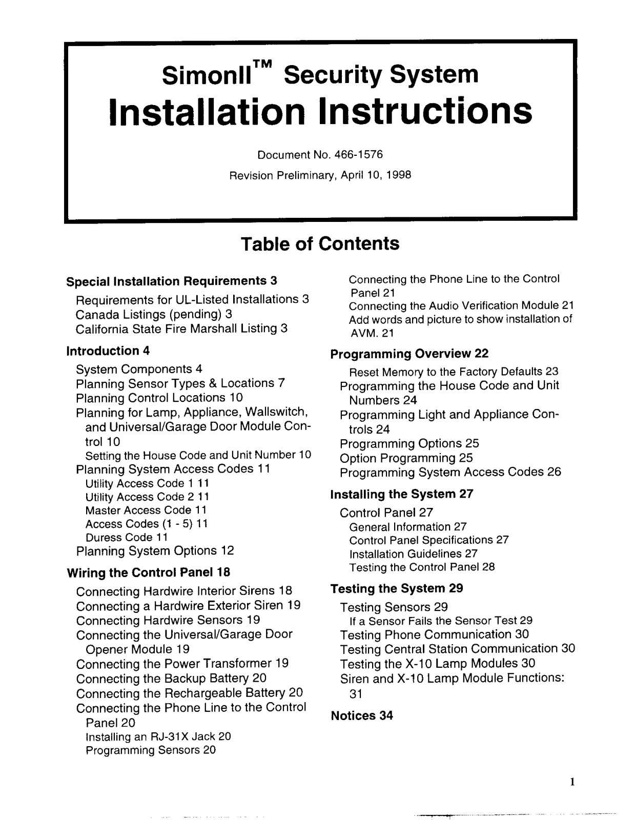 UTC Fire and Security Americas 735-XMTR User Manual