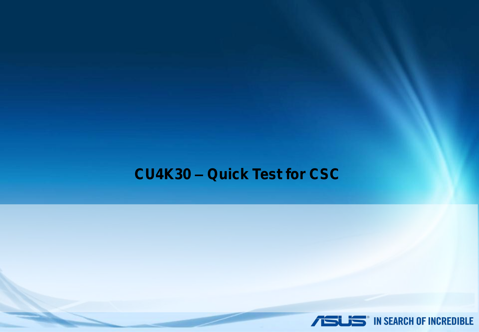 ASUS CU4K30 Quick Test - ManualMachine.com