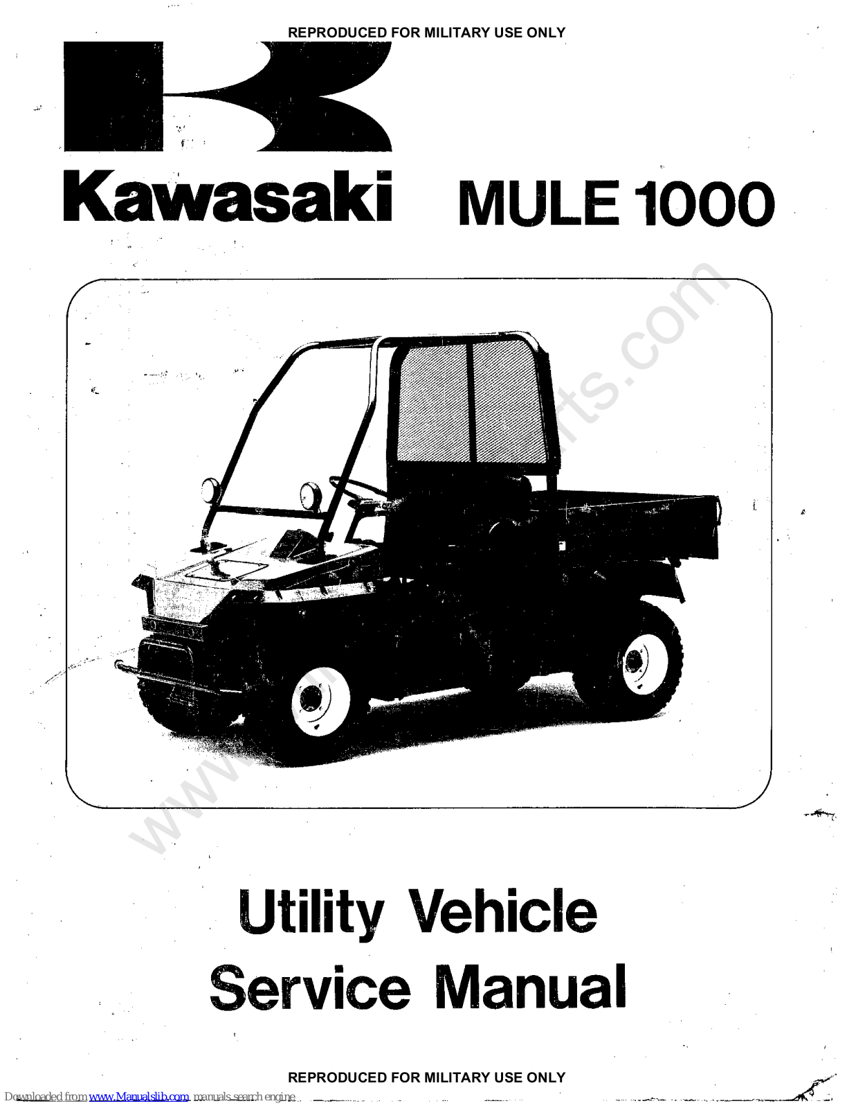 Kawasaki mule 1000 Service Manual