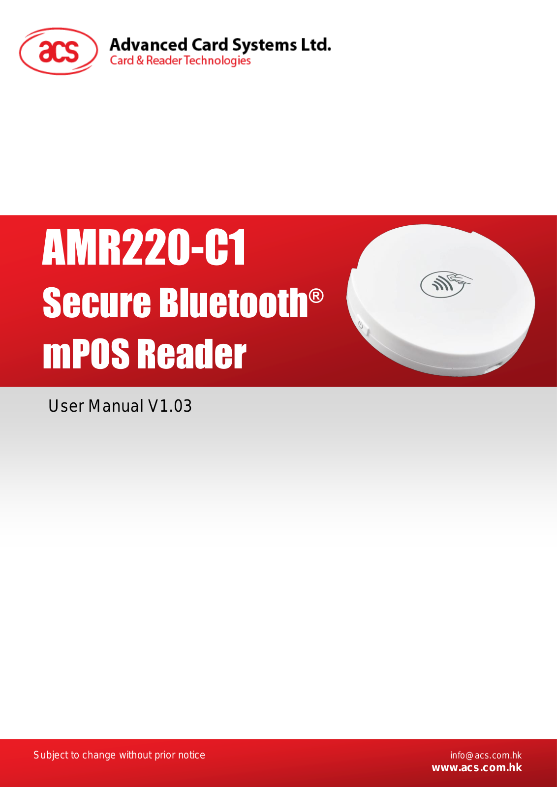 Acs AMR220-C1 User Manual